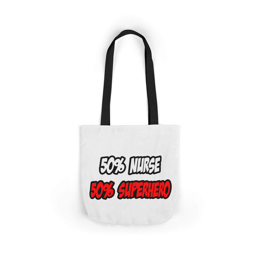 Half Nurse...Half Superhero - Canvas Tote Bag, 5-Color Straps