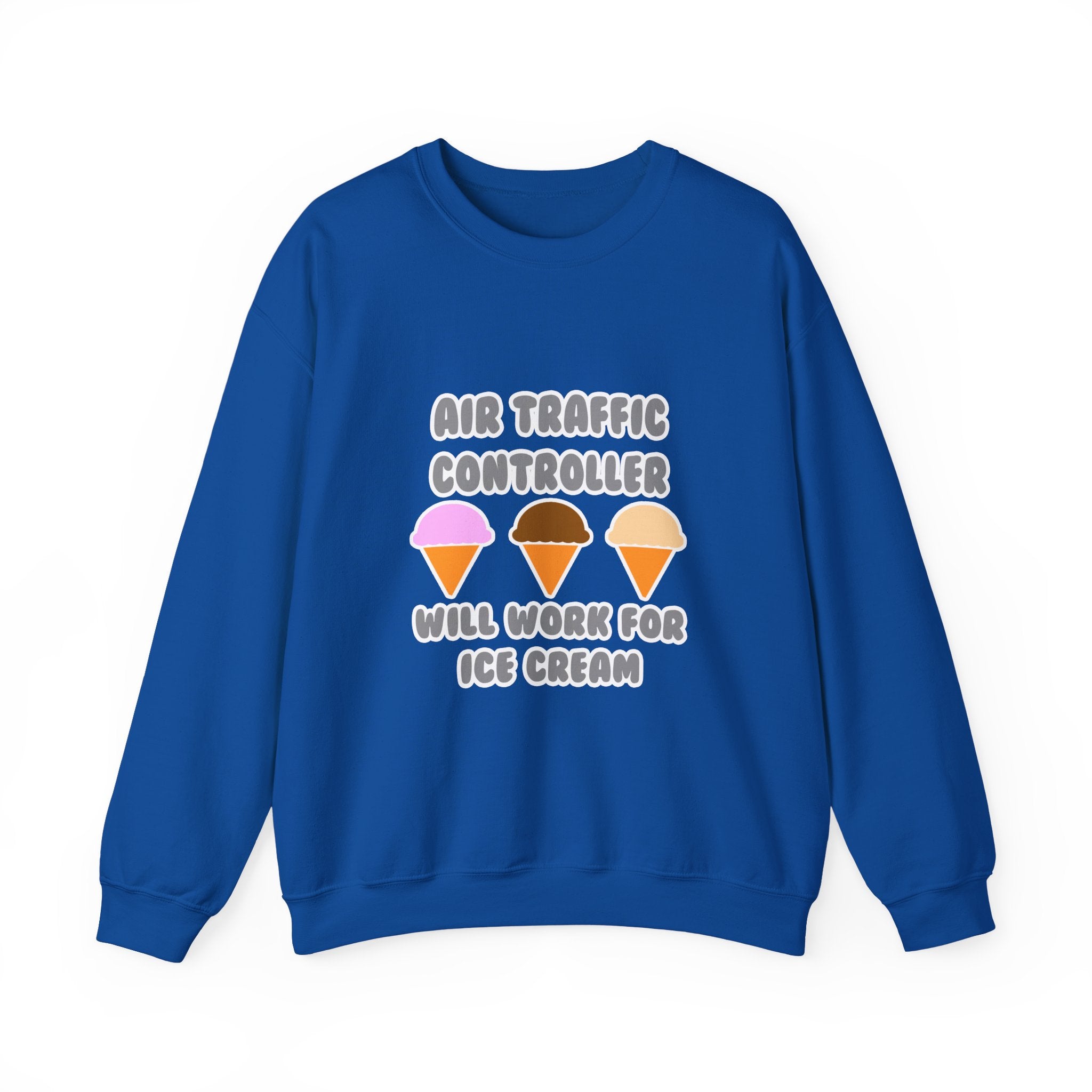 Air Traffic Controller ... Will Work For Ice Cream - Unisex Heavy Blend™ Crewneck Sweatshirt