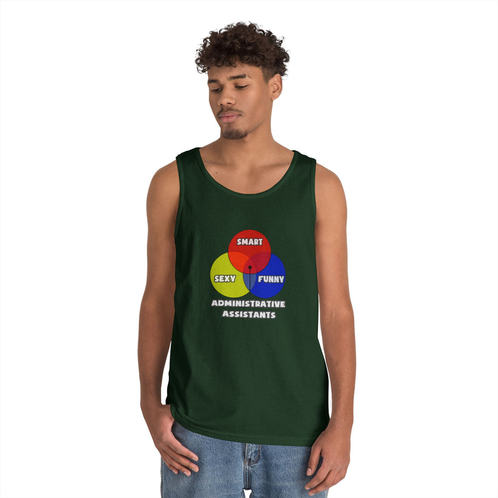 Venn Diagram .. Administrative Assistants - Unisex Heavy Cotton Tank Top