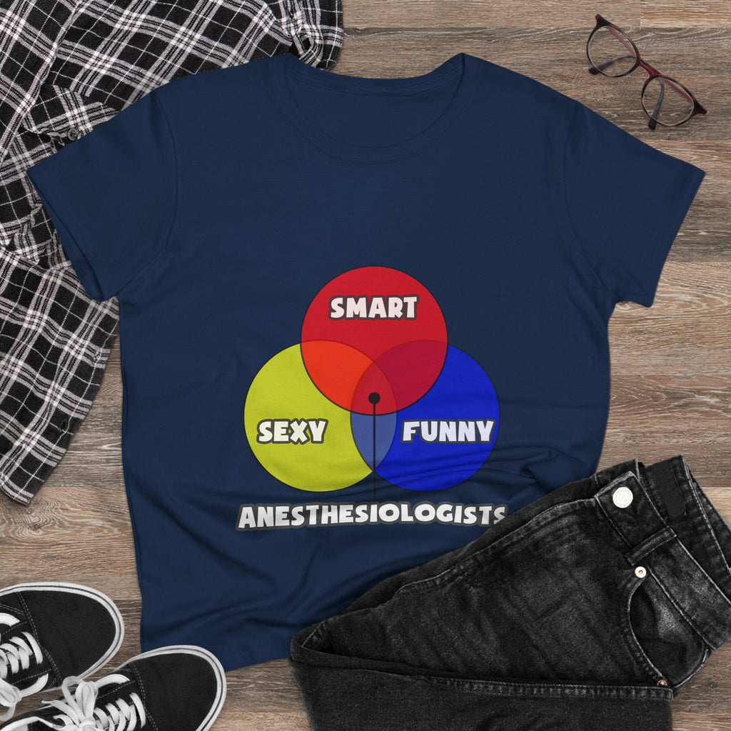 Venn Diagram .. Anesthesiologists - Women's Midweight Cotton Tee