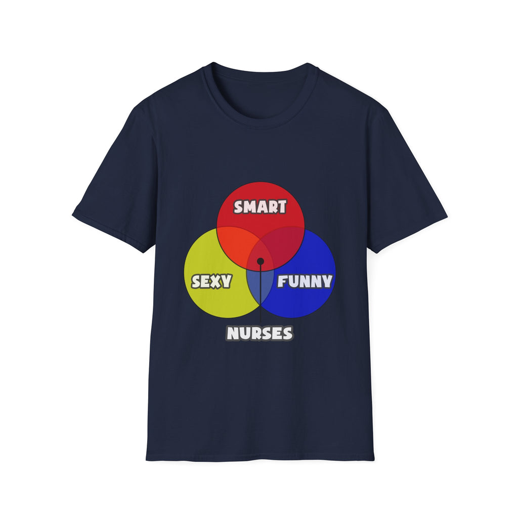 Venn Diagram .. Nurses - Unisex Softstyle T-Shirt