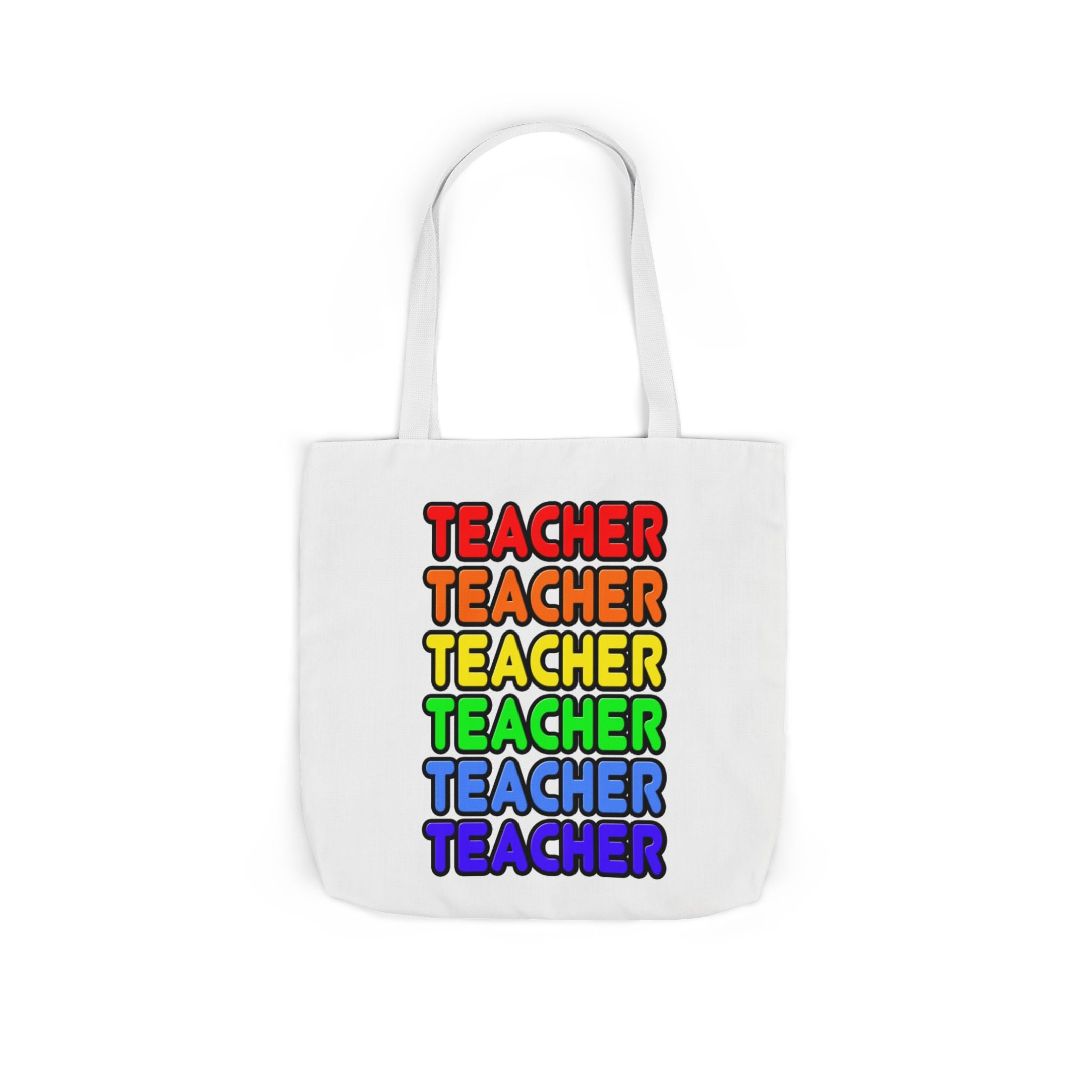Rainbow Teacher - Canvas Tote Bag, 5-Color Straps