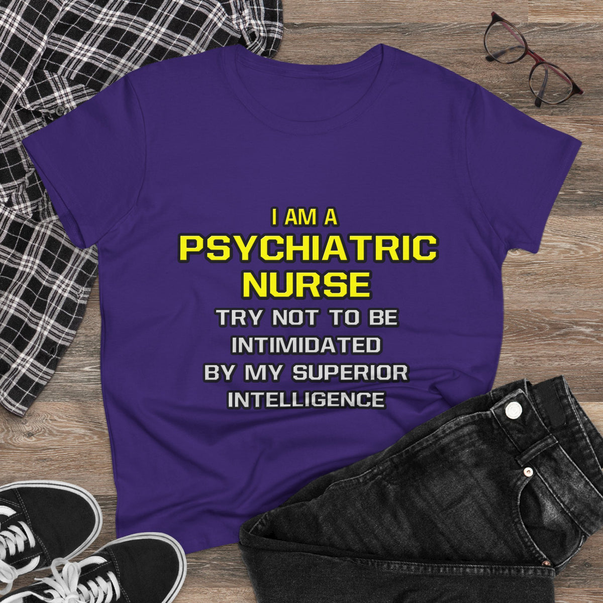 Psychiatric Nurse..Superior Intelligence - Women's Midweight Cotton Tee