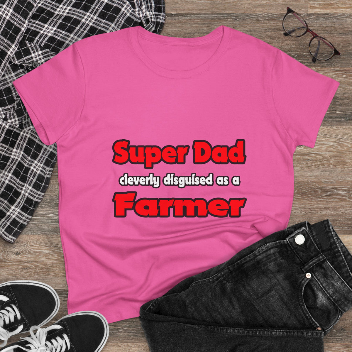 Super Dad ... Farmer - Women's Midweight Cotton Tee