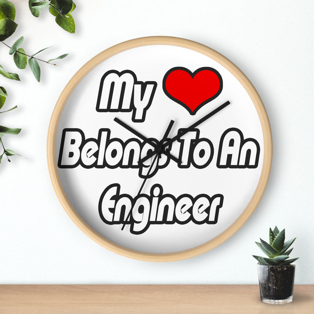 My Heart Belongs To An Engineer - Wall Clock