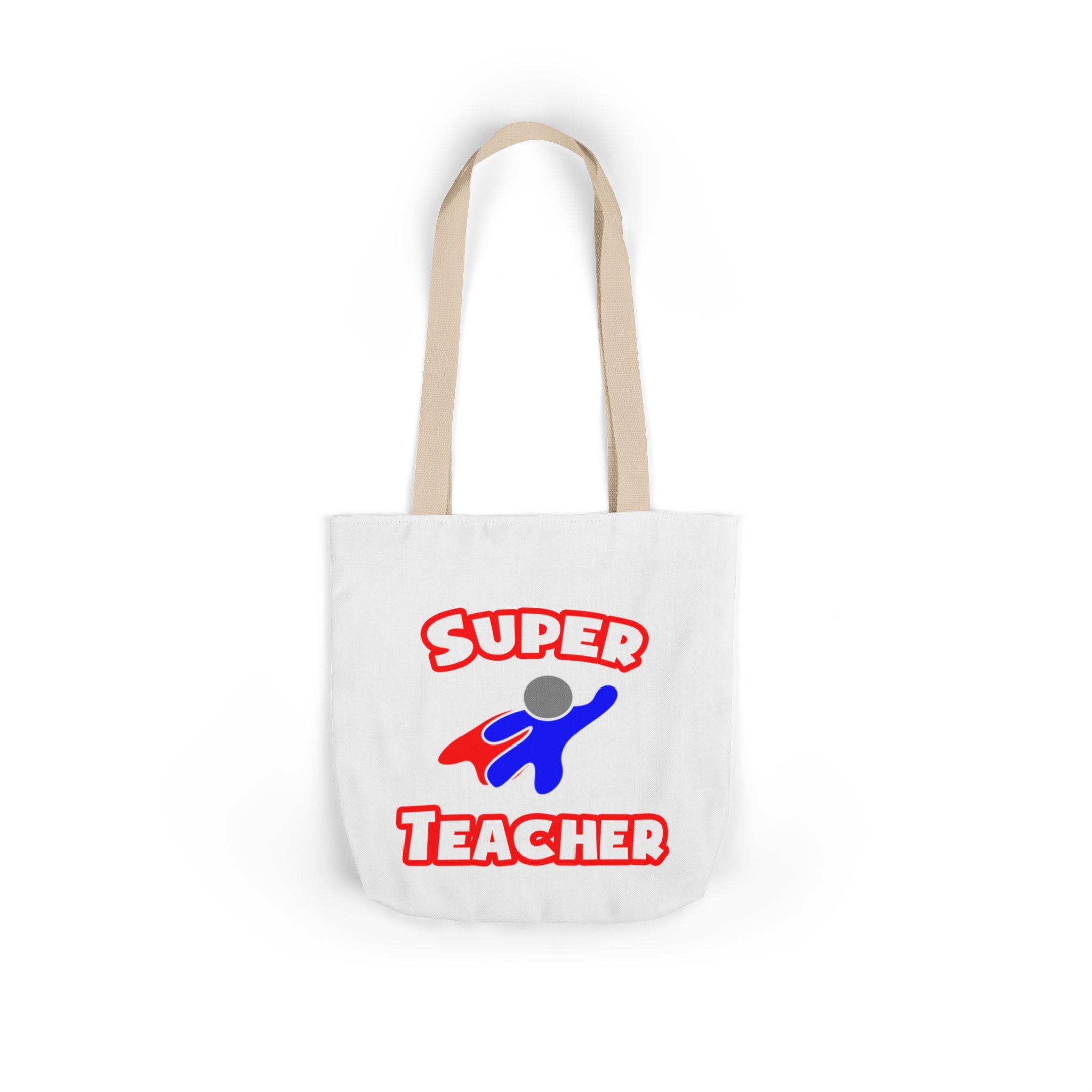 Super Teacher - Canvas Tote Bag, 5-Color Straps