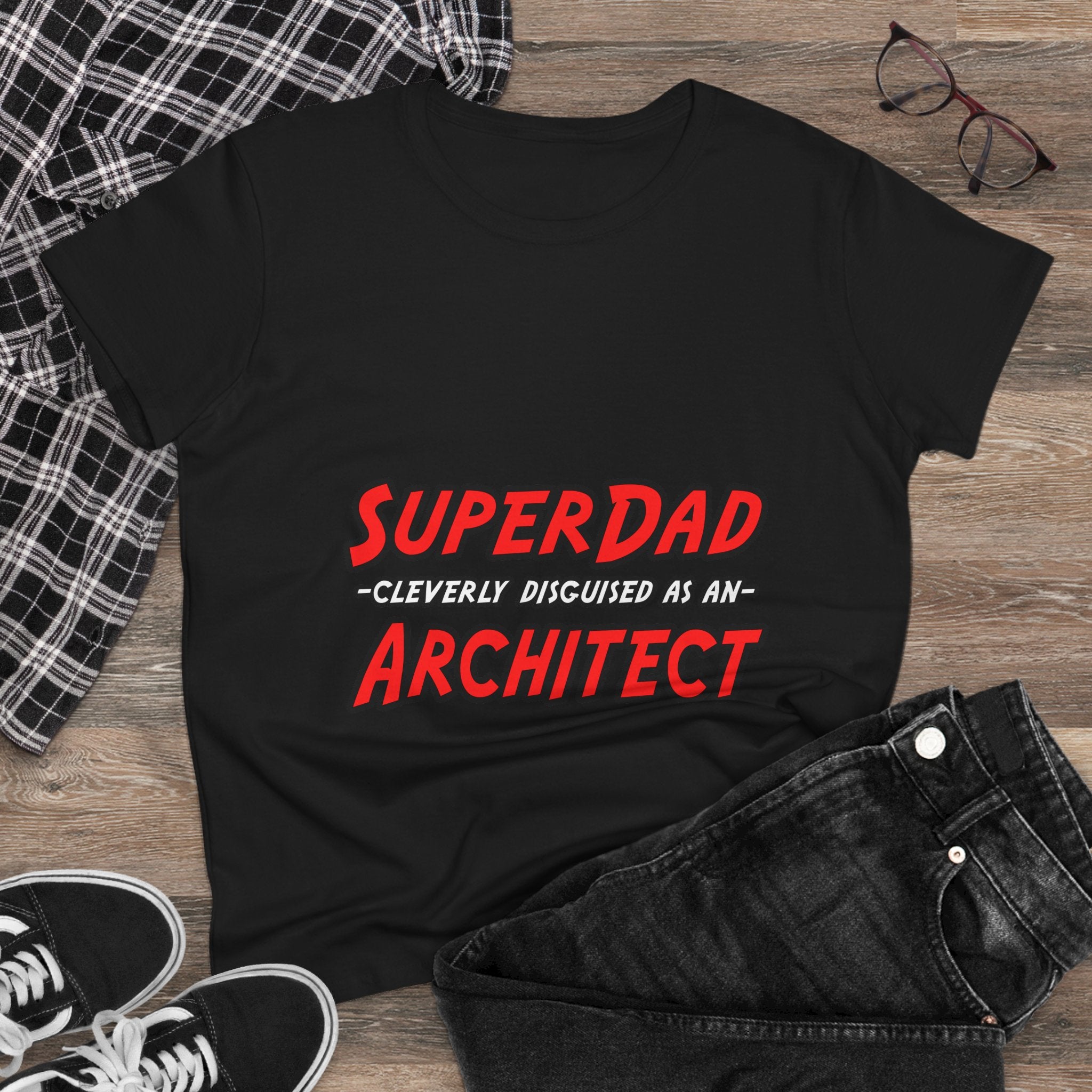 SuperDad...Architect - Women's Midweight Cotton Tee