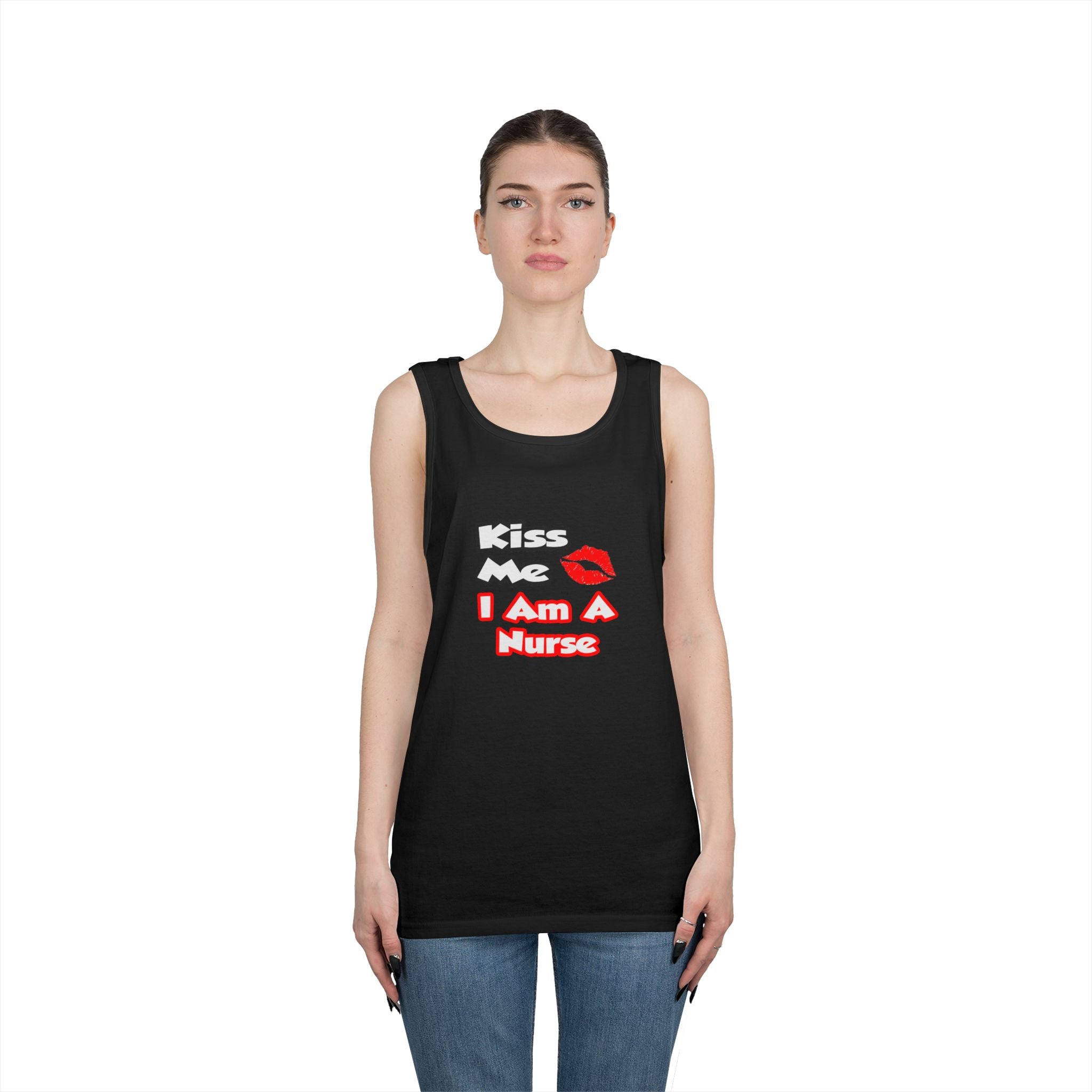 Kiss Me...I Am A Nurse - Unisex Heavy Cotton Tank Top
