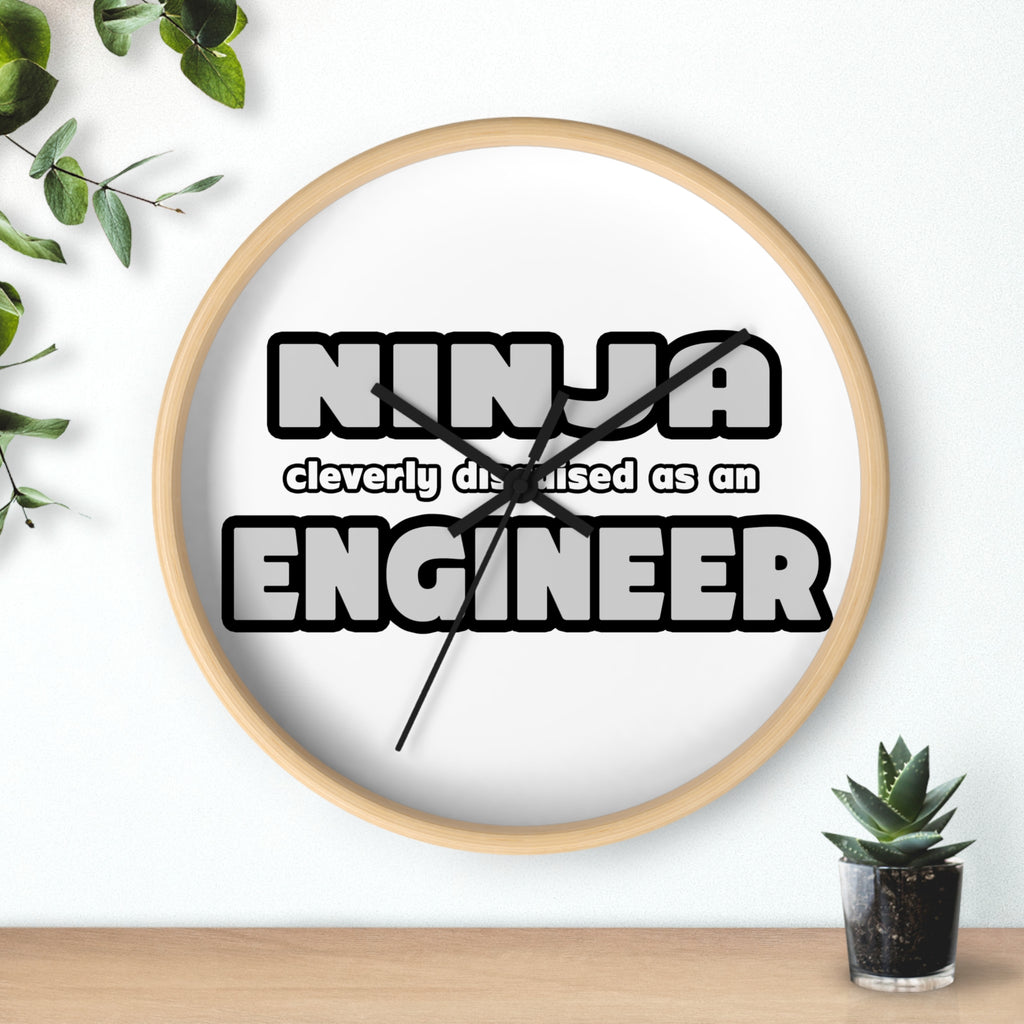Ninja Cleverly Disguised As An Engineer - Wall Clock