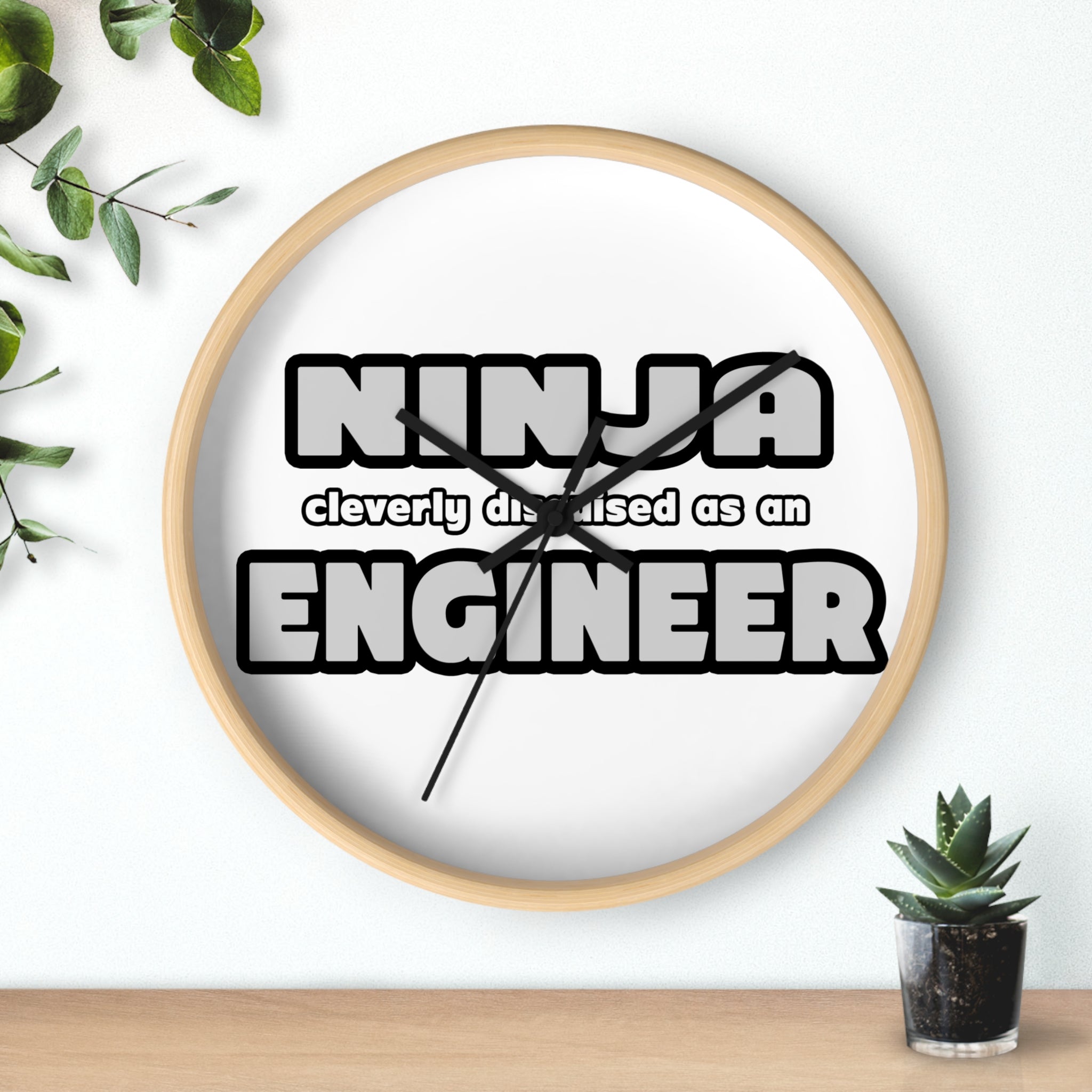 Ninja Cleverly Disguised As An Engineer - Wall Clock