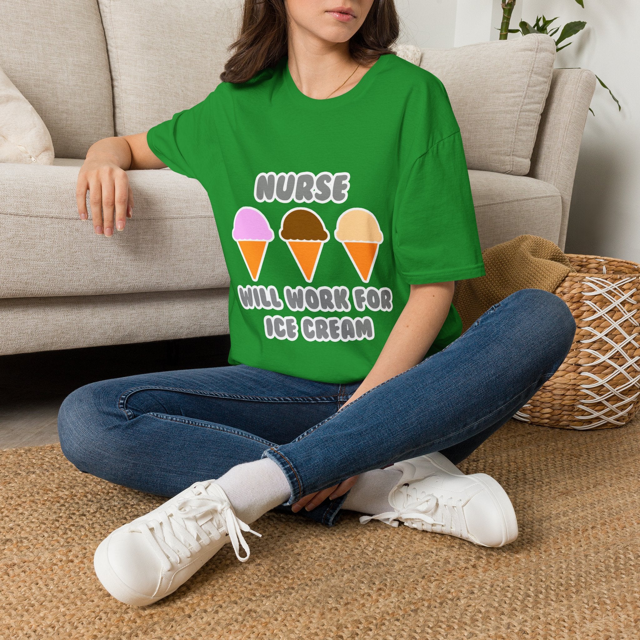Nurse ... Will Work For Ice Cream - Unisex Softstyle T-Shirt