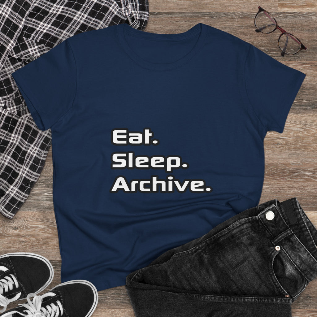 Eat. Sleep. Archive - Women's Midweight Cotton Tee