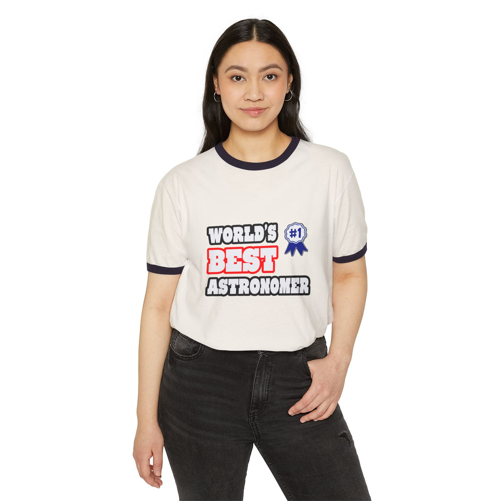 World's Best Astronomer - Unisex Cotton Ringer T-Shirt