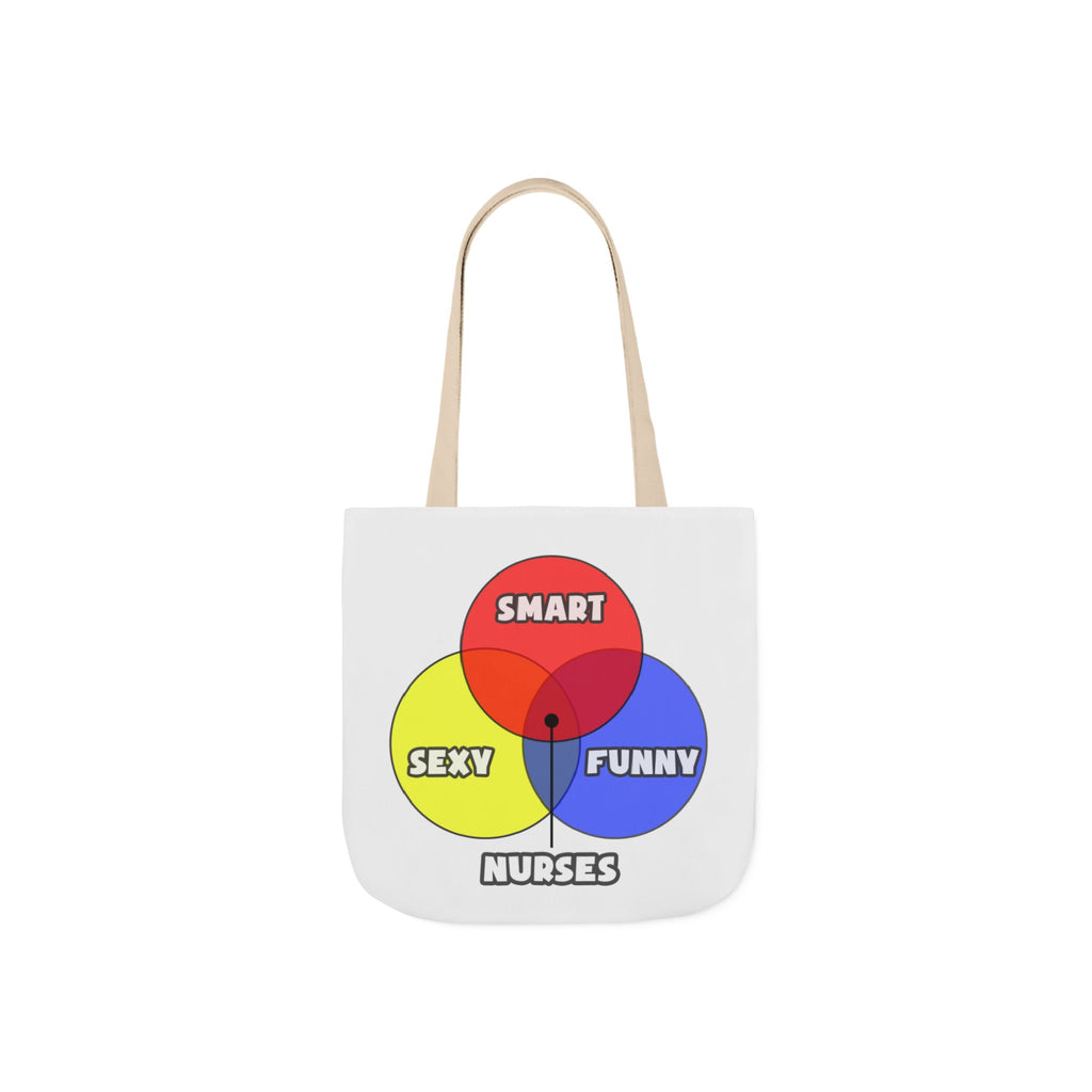 Venn Diagram .. Nurses - Canvas Tote Bag, 5-Color Straps