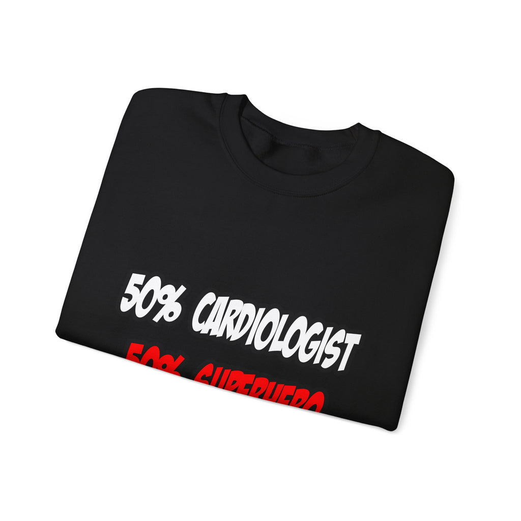 Half Cardiologist...Half Superhero - Unisex Heavy Blend™ Crewneck Sweatshirt