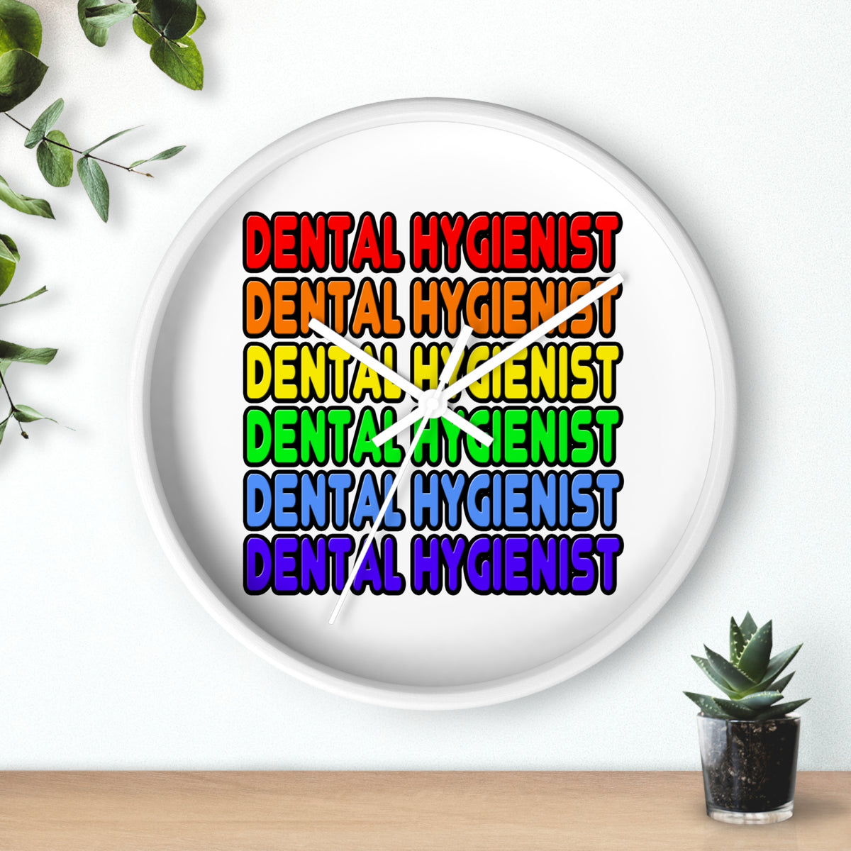 Rainbow Dental Hygienist - Wall Clock