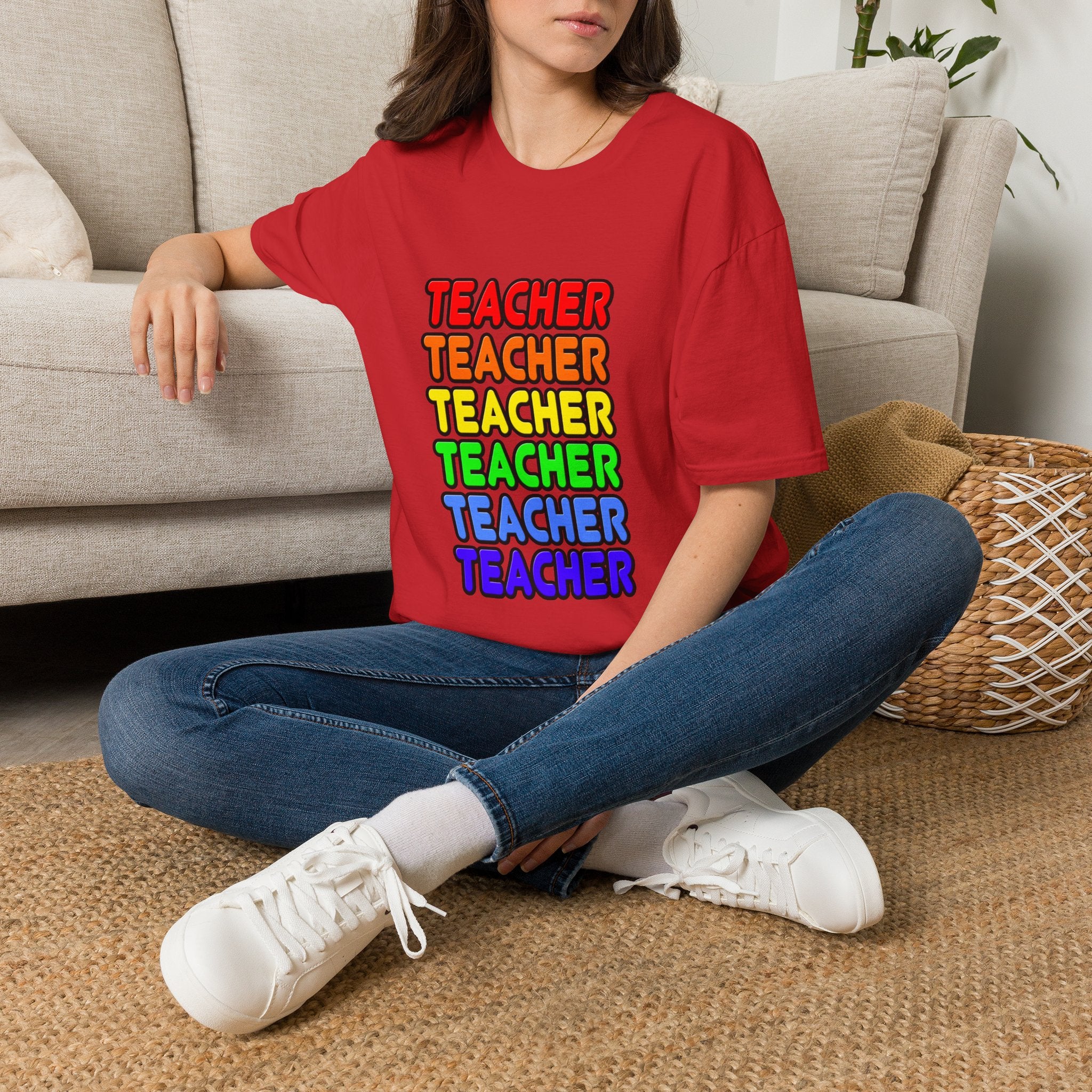 Rainbow Teacher - Unisex Softstyle T-Shirt