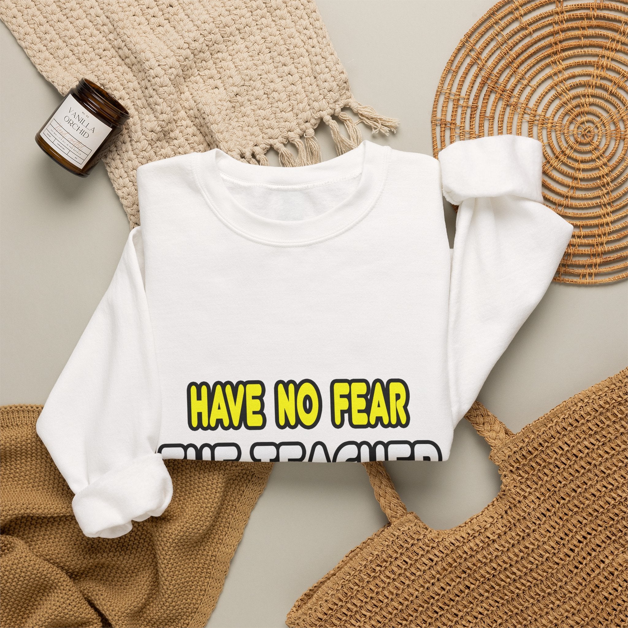 Have No Fear, The Teacher Is Here - Unisex Heavy Blend™ Crewneck Sweatshirt