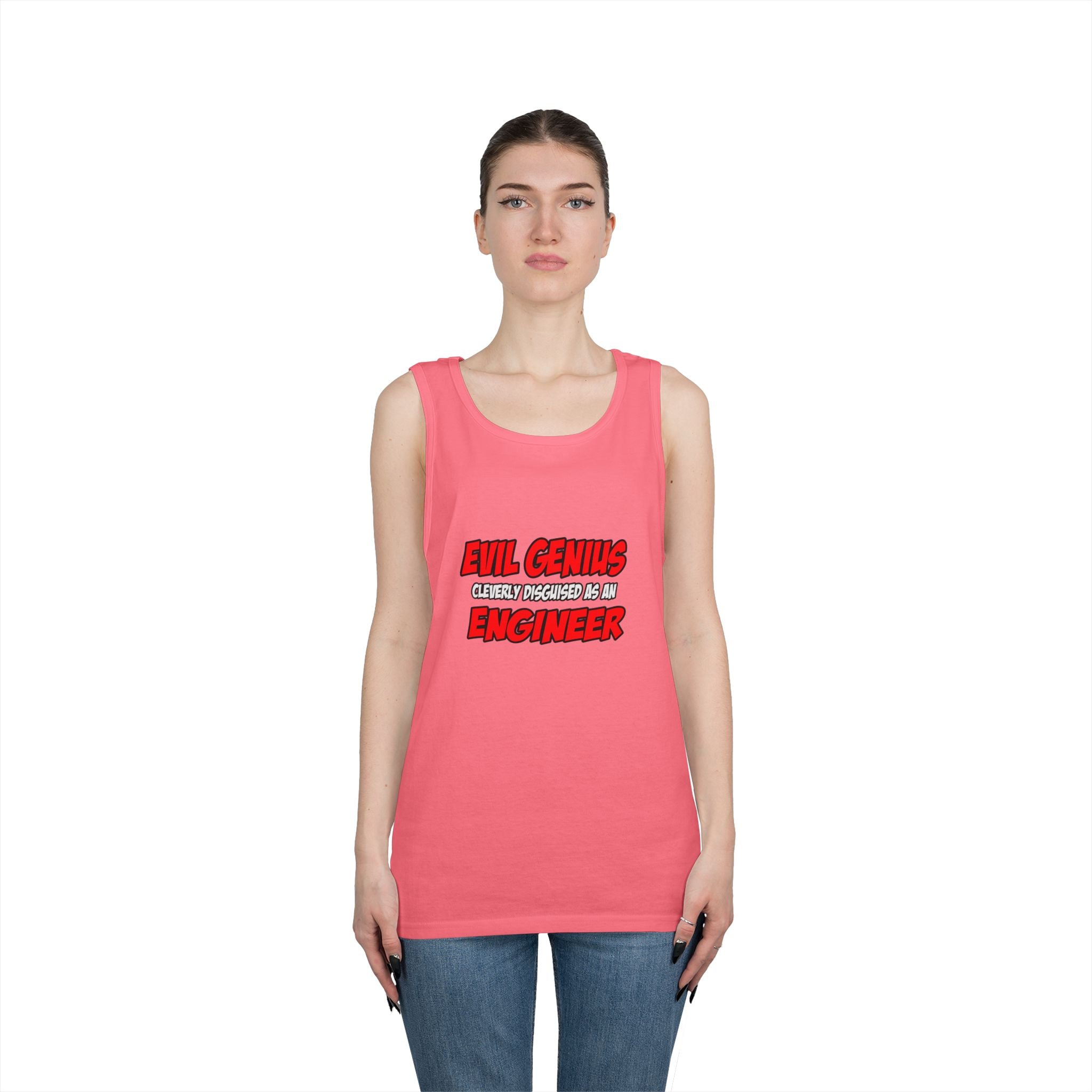 Evil Genius...Engineer - Unisex Heavy Cotton Tank Top