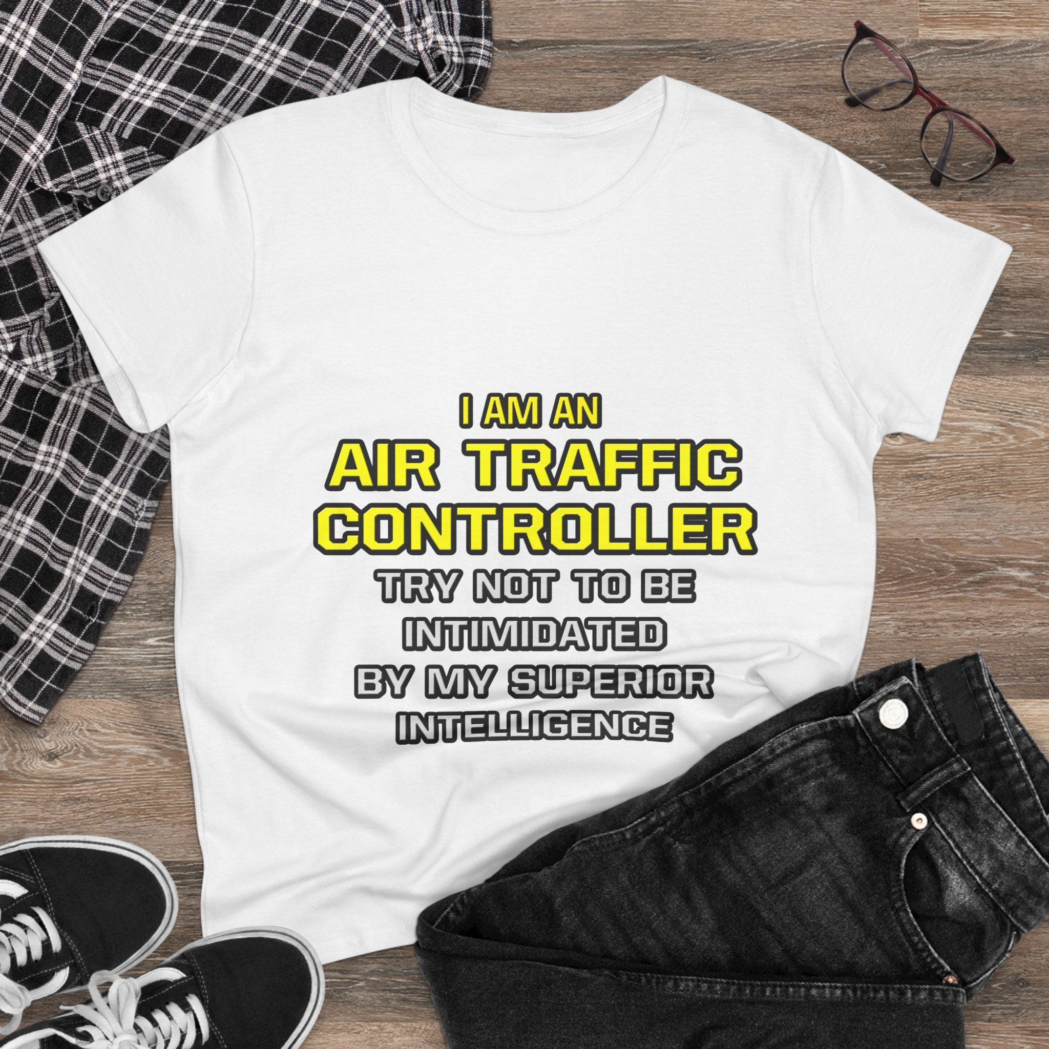 Air Traffic Controller...Superior Intelligence - Women's Midweight Cotton Tee