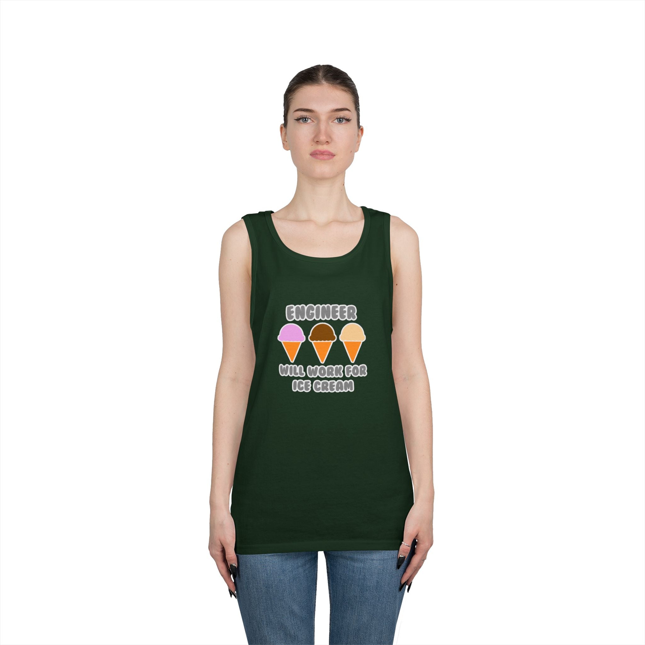 Engineer ... Will Work For Ice Cream - Unisex Heavy Cotton Tank Top