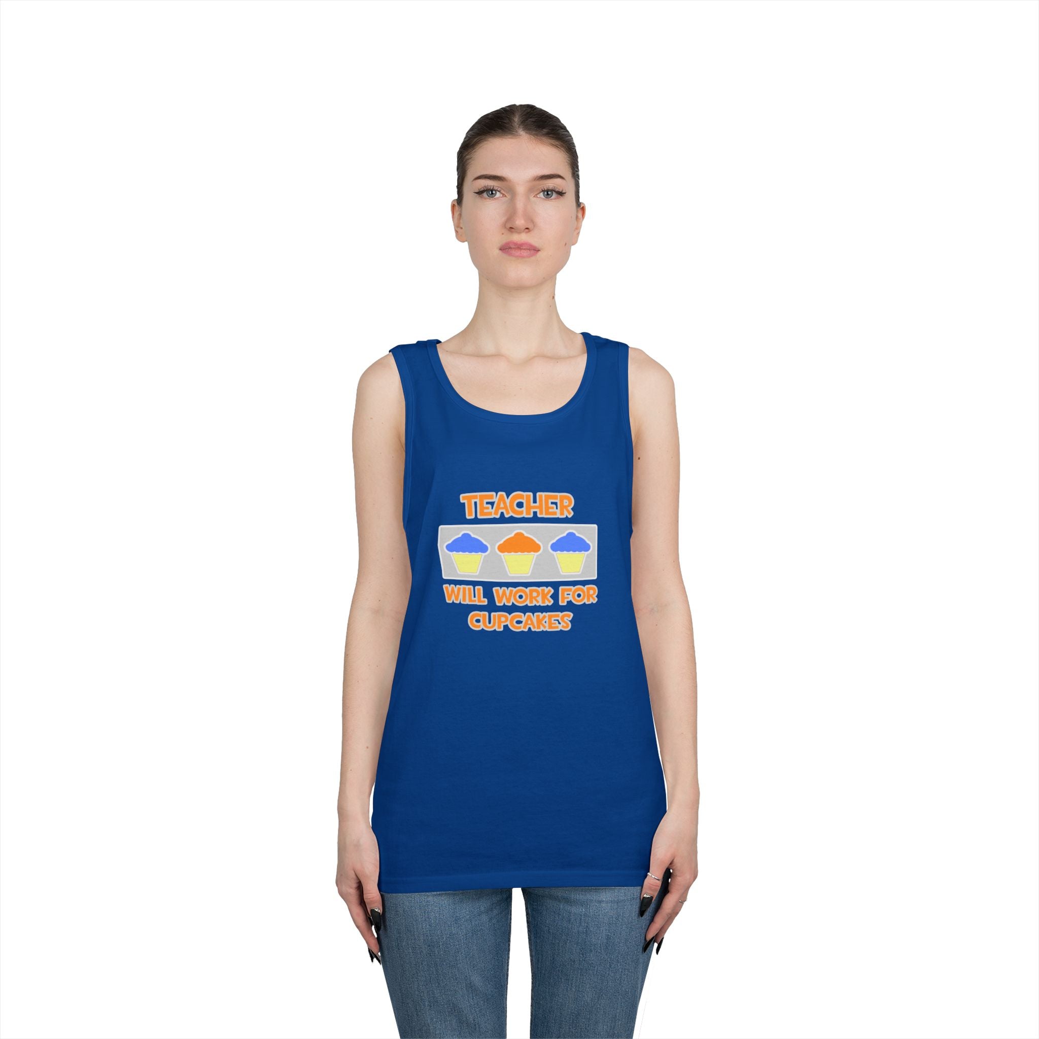 Teacher ... Will Work For Cupcakes - Unisex Heavy Cotton Tank Top