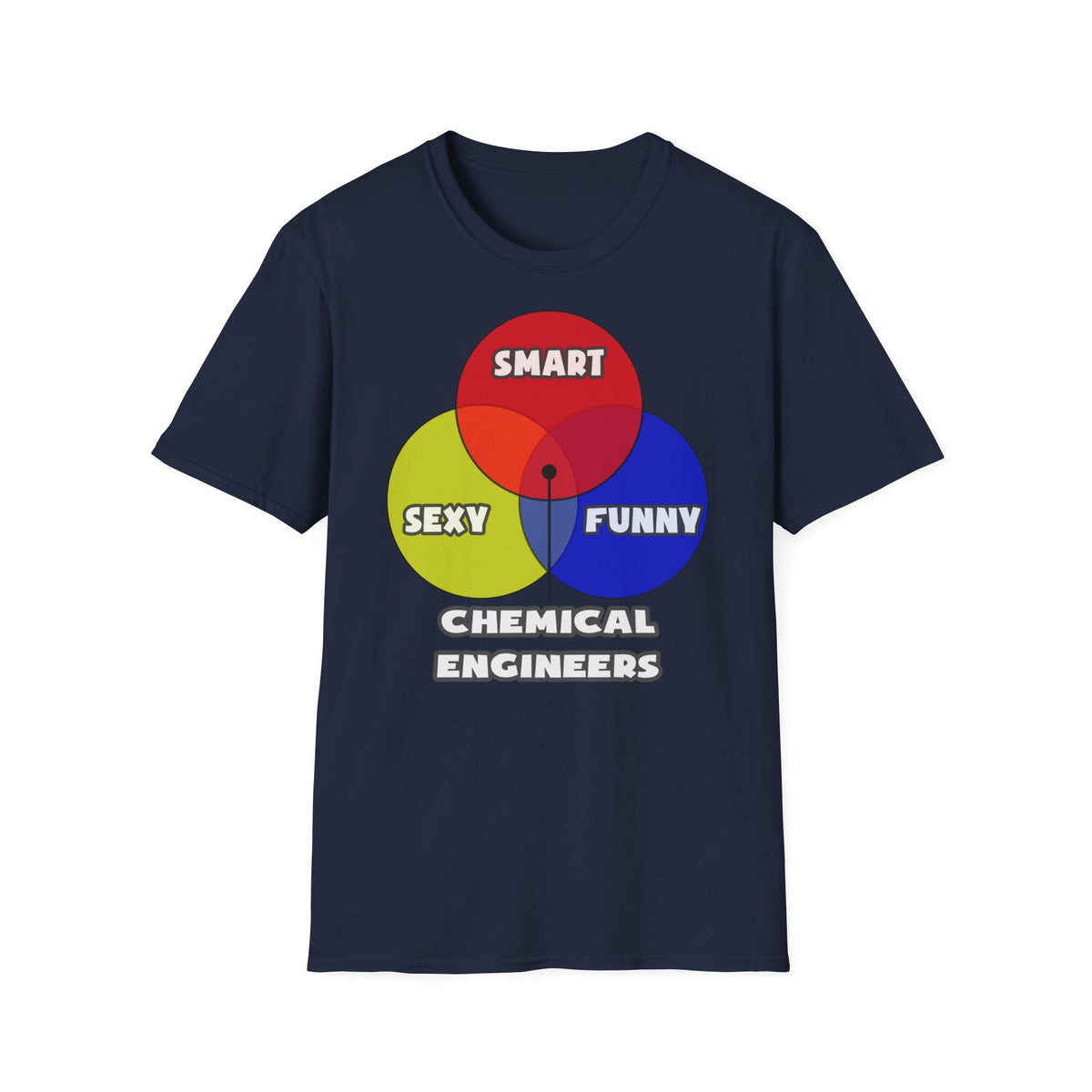 Venn Diagram .. Chemical Engineers - Unisex Softstyle T-Shirt