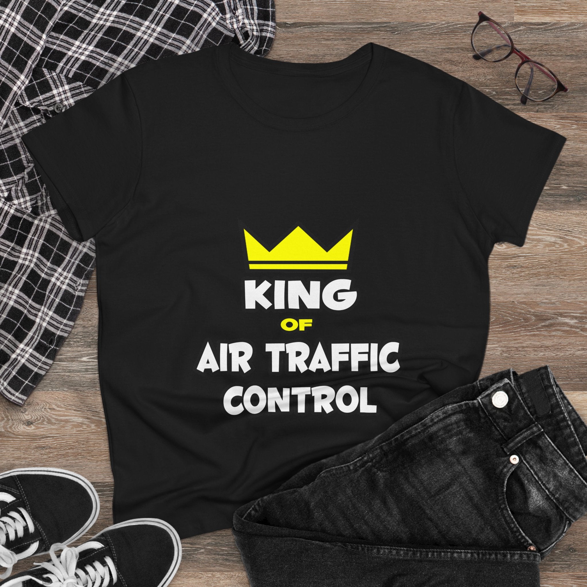 King of Air Traffic Control - Women's Midweight Cotton Tee
