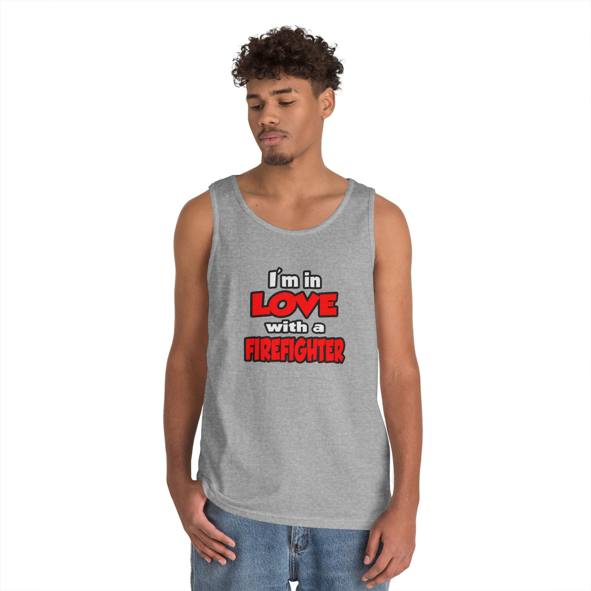 I'm In Love With A Firefighter - Unisex Heavy Cotton Tank Top