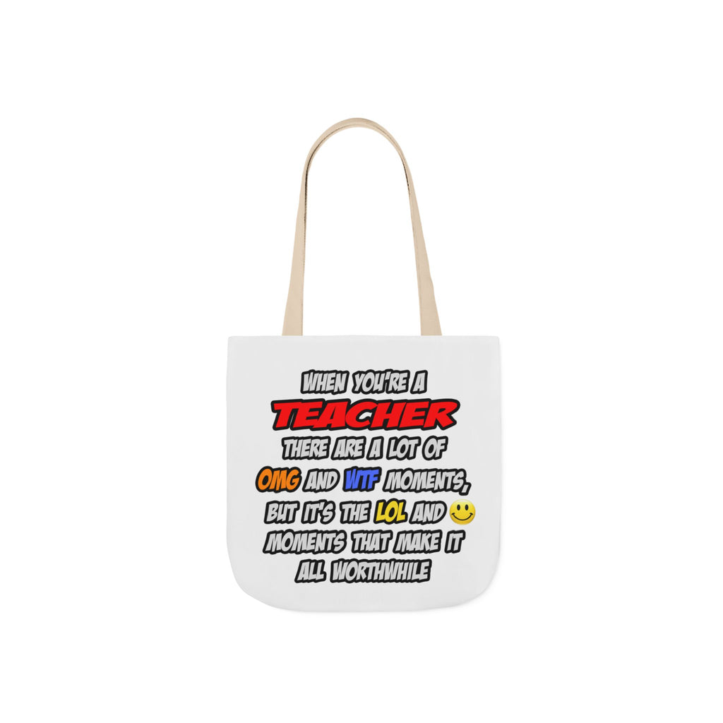 Teacher .. OMG WTF LOL - Canvas Tote Bag, 5-Color Straps