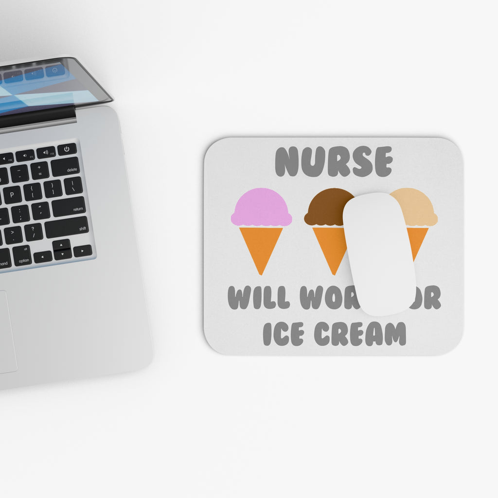 Nurse ... Will Work For Ice Cream - Mouse Pad (Rectangle)