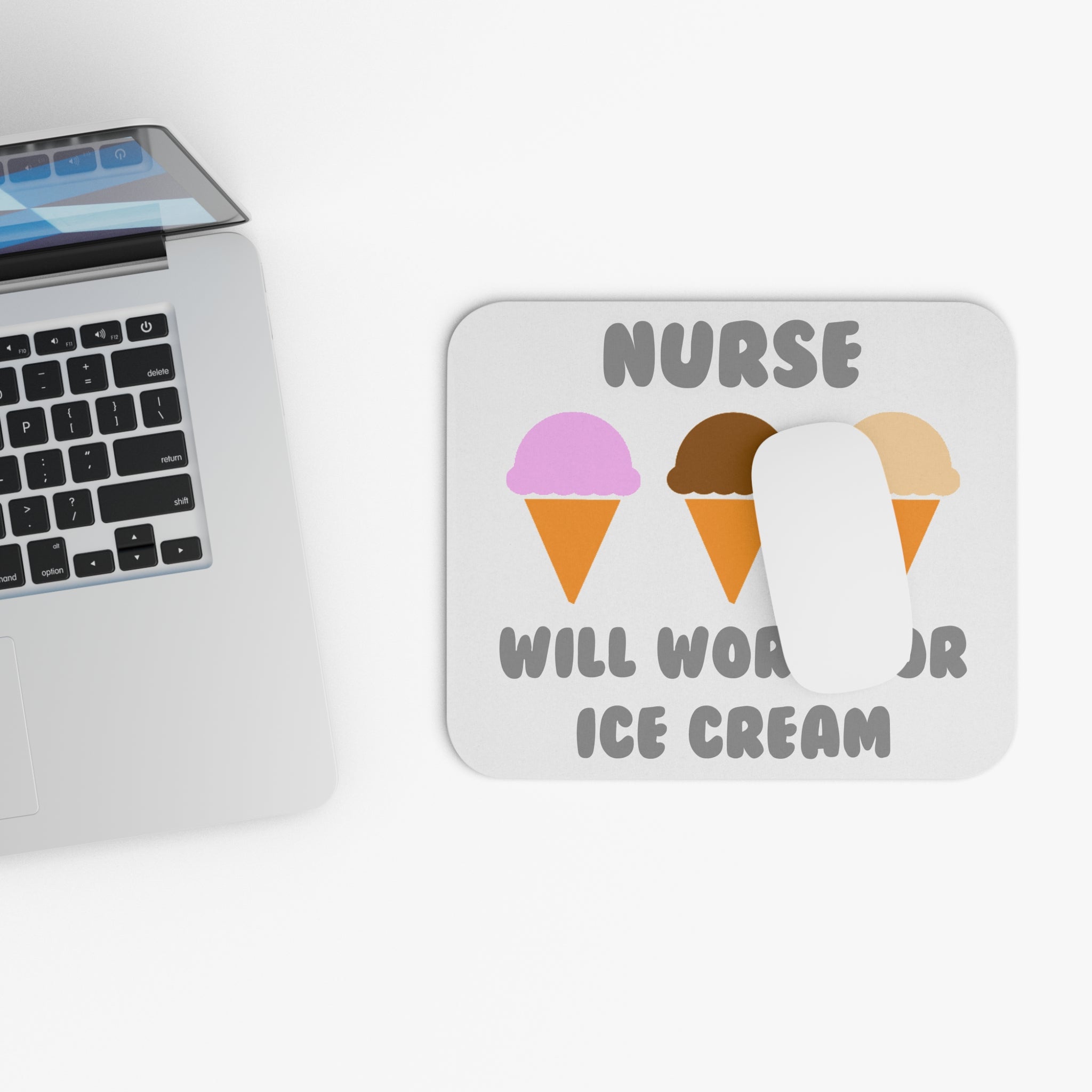 Nurse ... Will Work For Ice Cream - Mouse Pad (Rectangle)