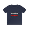 Half Electrician ... Half Superhero - Kids Softstyle Tee