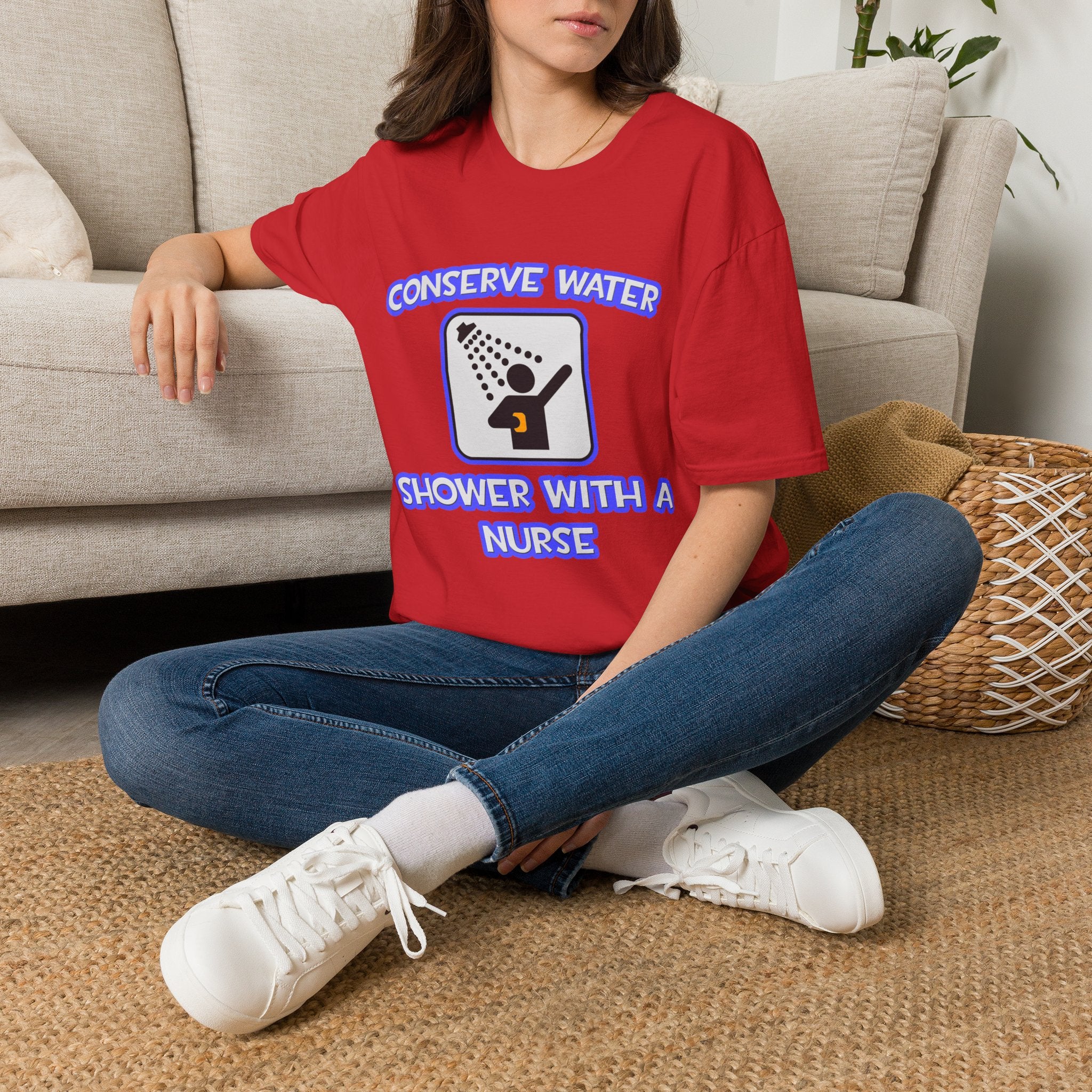 Conserve Water .. Shower With a Nurse - Unisex Softstyle T-Shirt