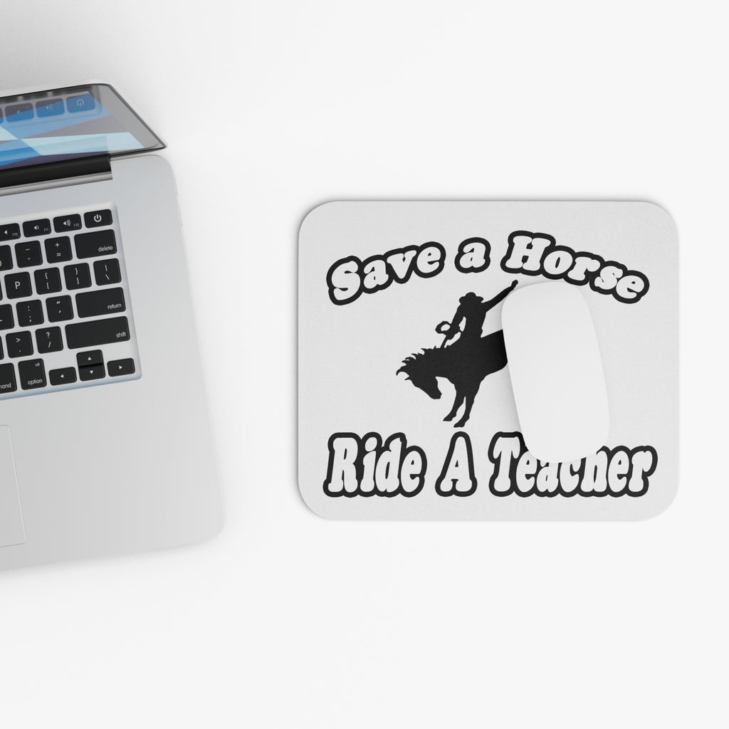save horse ride teacher - Mouse Pad (Rectangle)