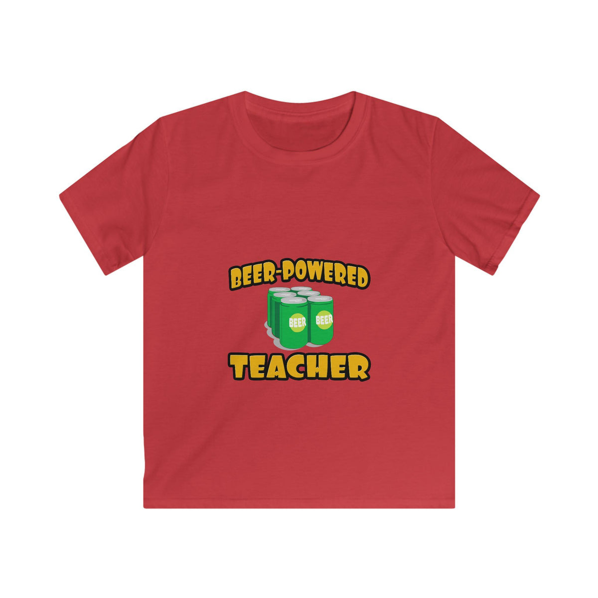 Beer Powered Teacher - Kids Softstyle Tee