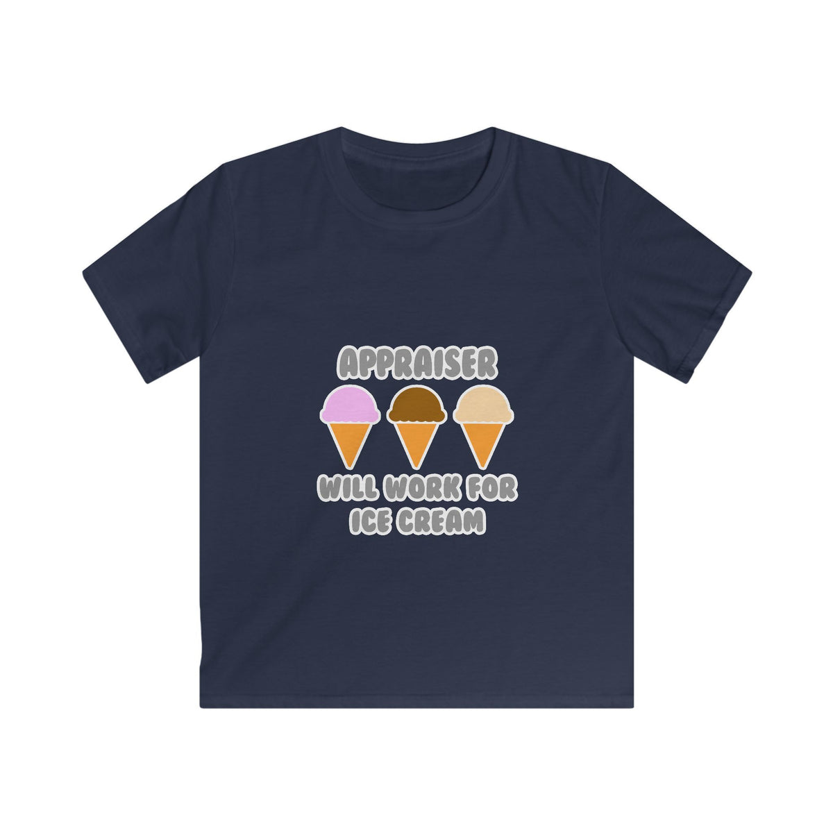 Appraiser ... Will Work For Ice Cream - Kids Softstyle Tee