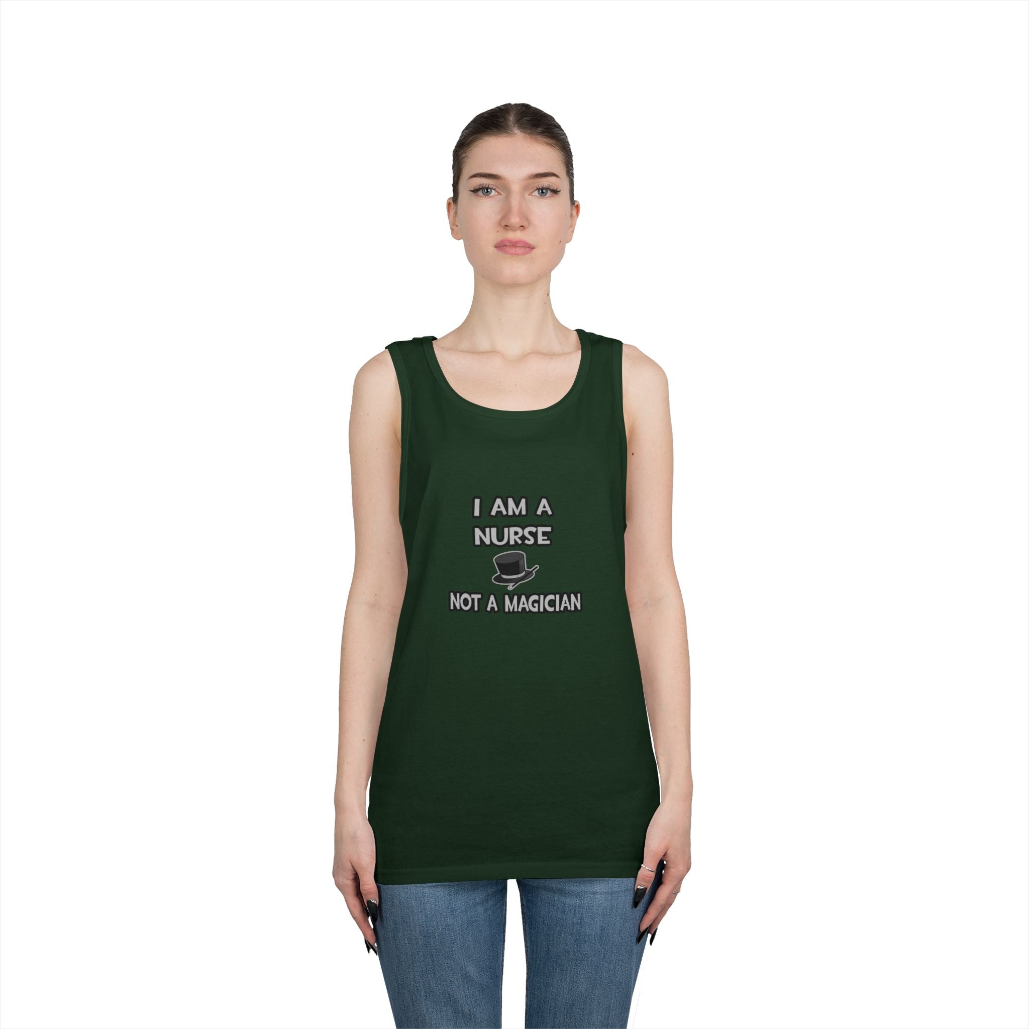 I Am A Nurse ... Not A Magician - Unisex Heavy Cotton Tank Top