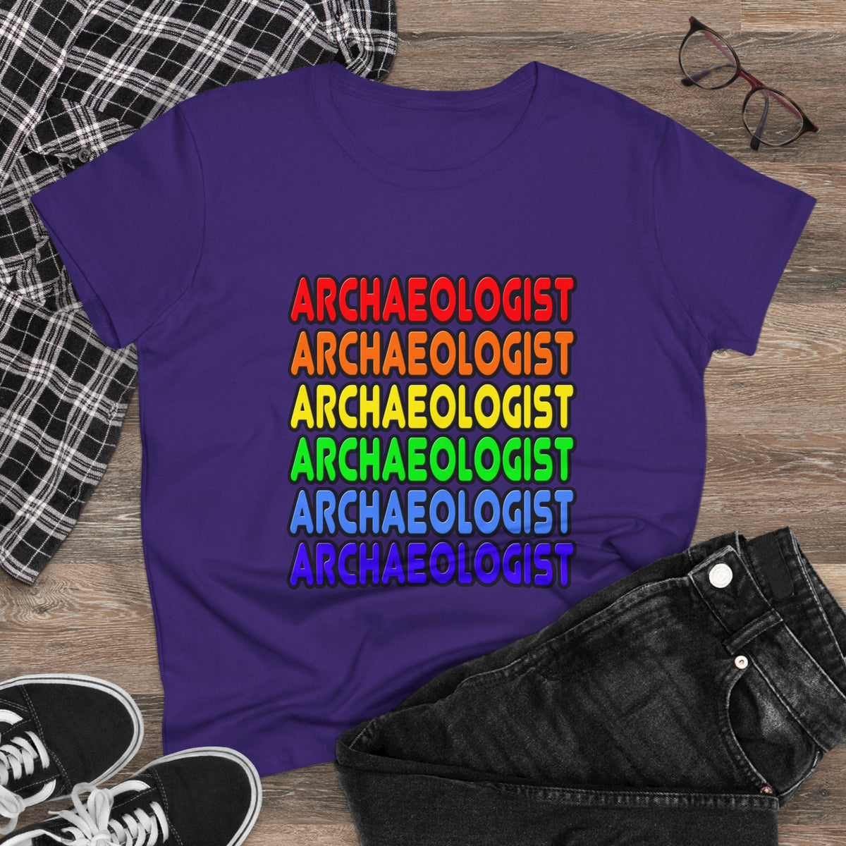 Rainbow Archaeologist - Women's Midweight Cotton Tee