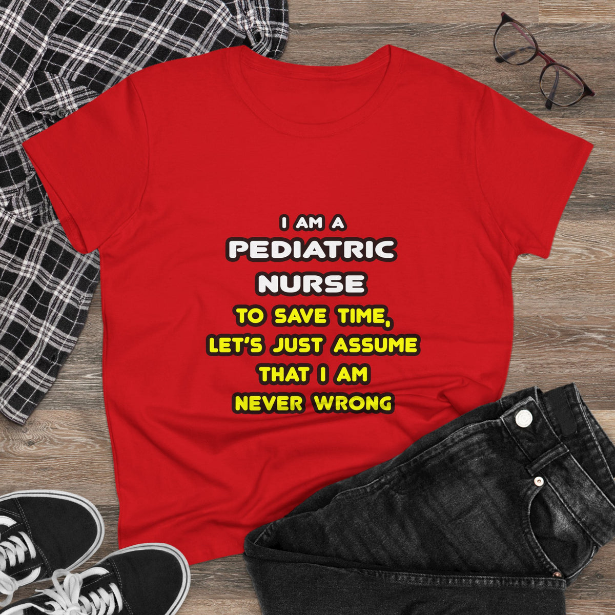 Funny Pediatric Nurse T Shirts and Gifts - Women's Midweight Cotton Tee
