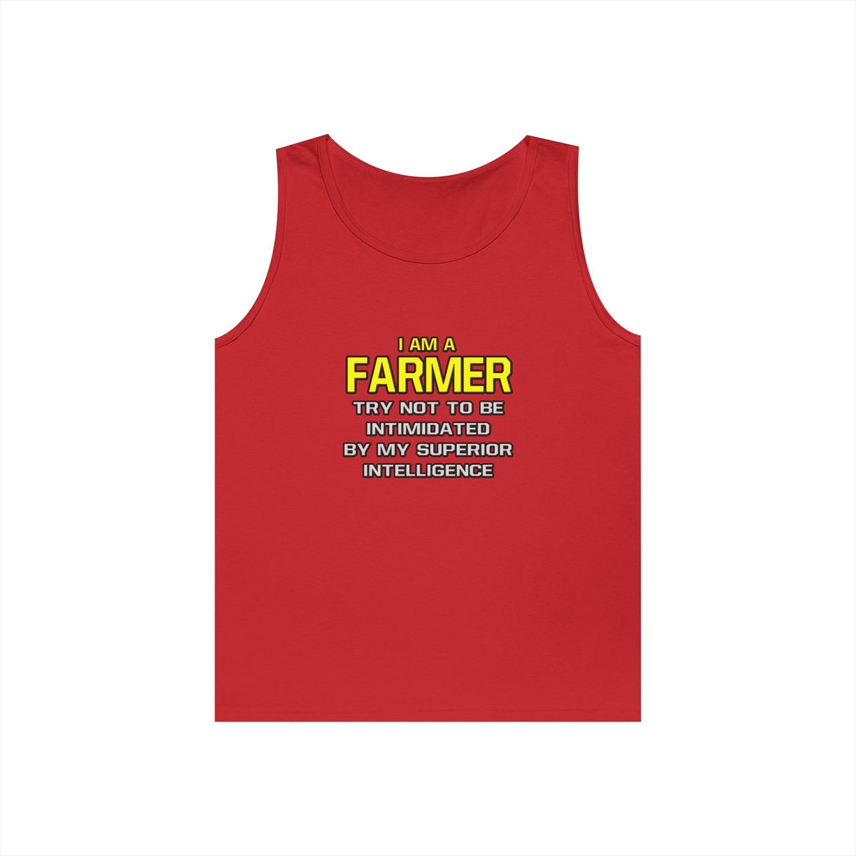 Farmer...Superior Intelligence - Unisex Heavy Cotton Tank Top
