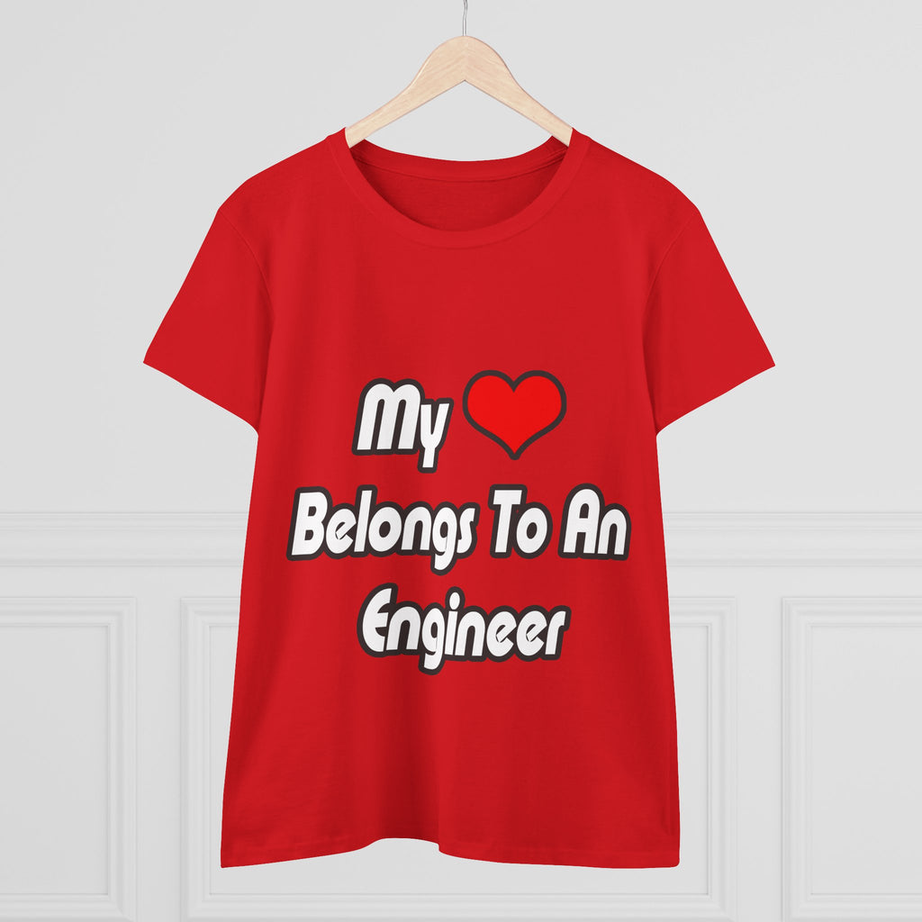 My Heart Belongs To An Engineer - Women's Midweight Cotton Tee