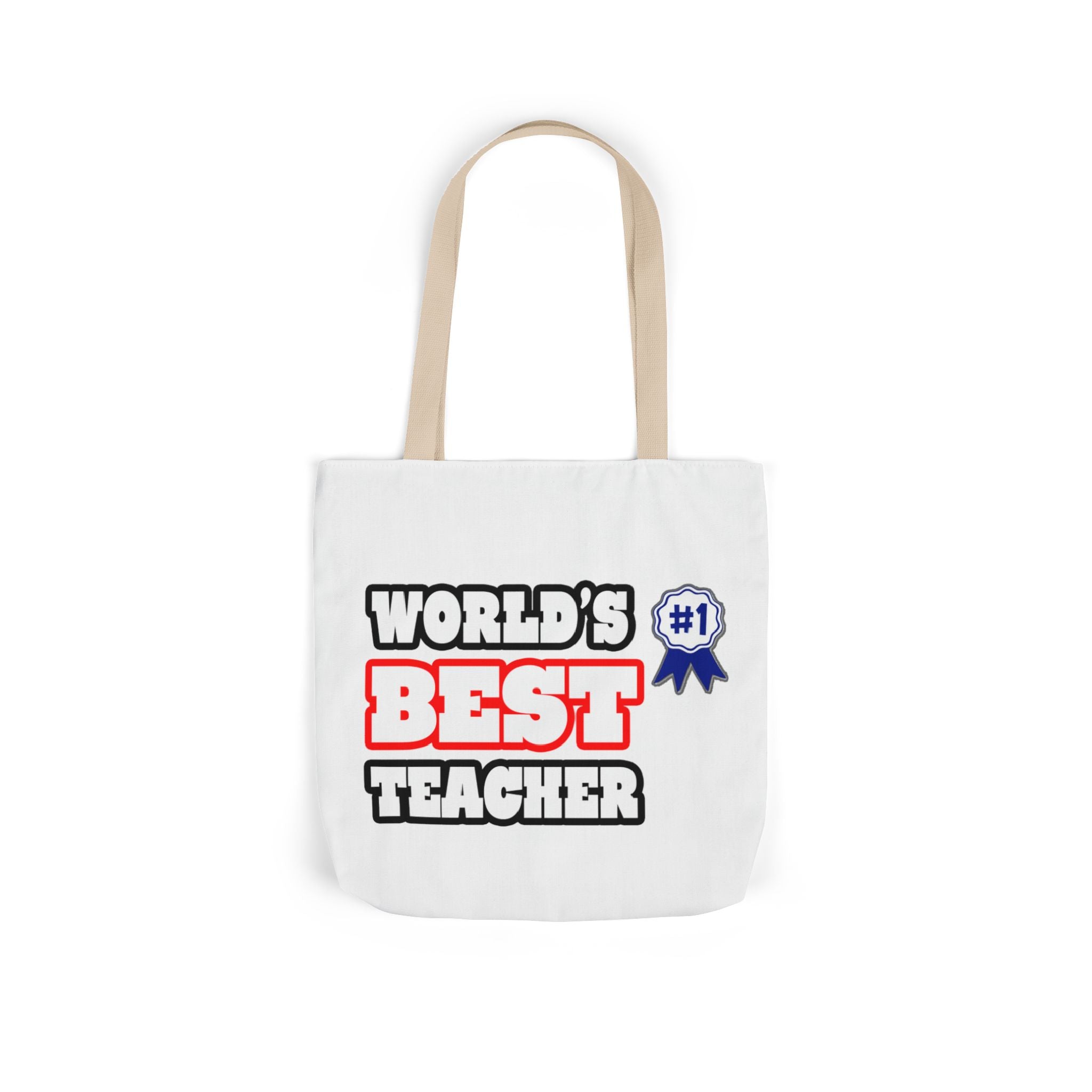 World's Best Teacher - Canvas Tote Bag, 5-Color Straps