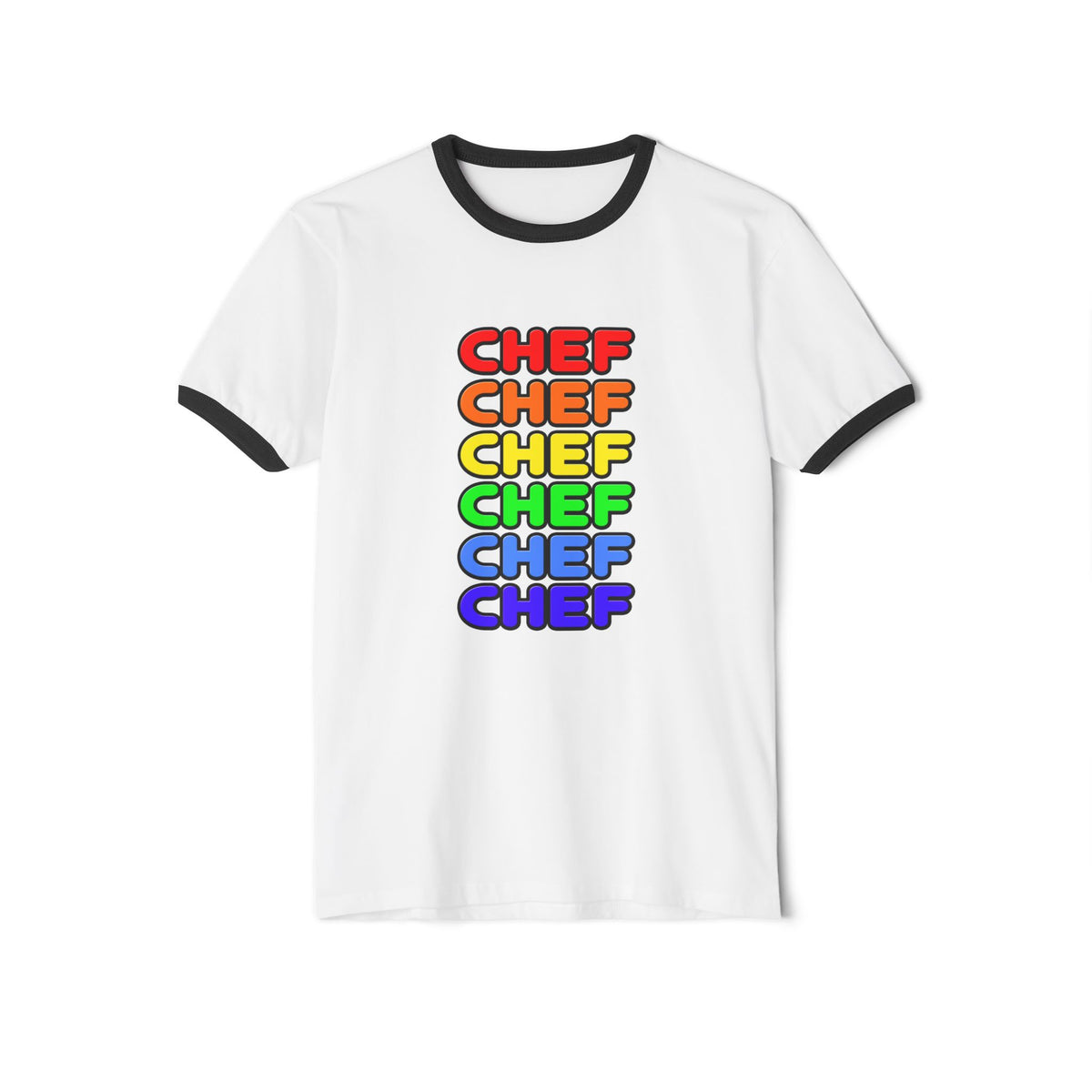 Rainbow Chef - Unisex Cotton Ringer T-Shirt