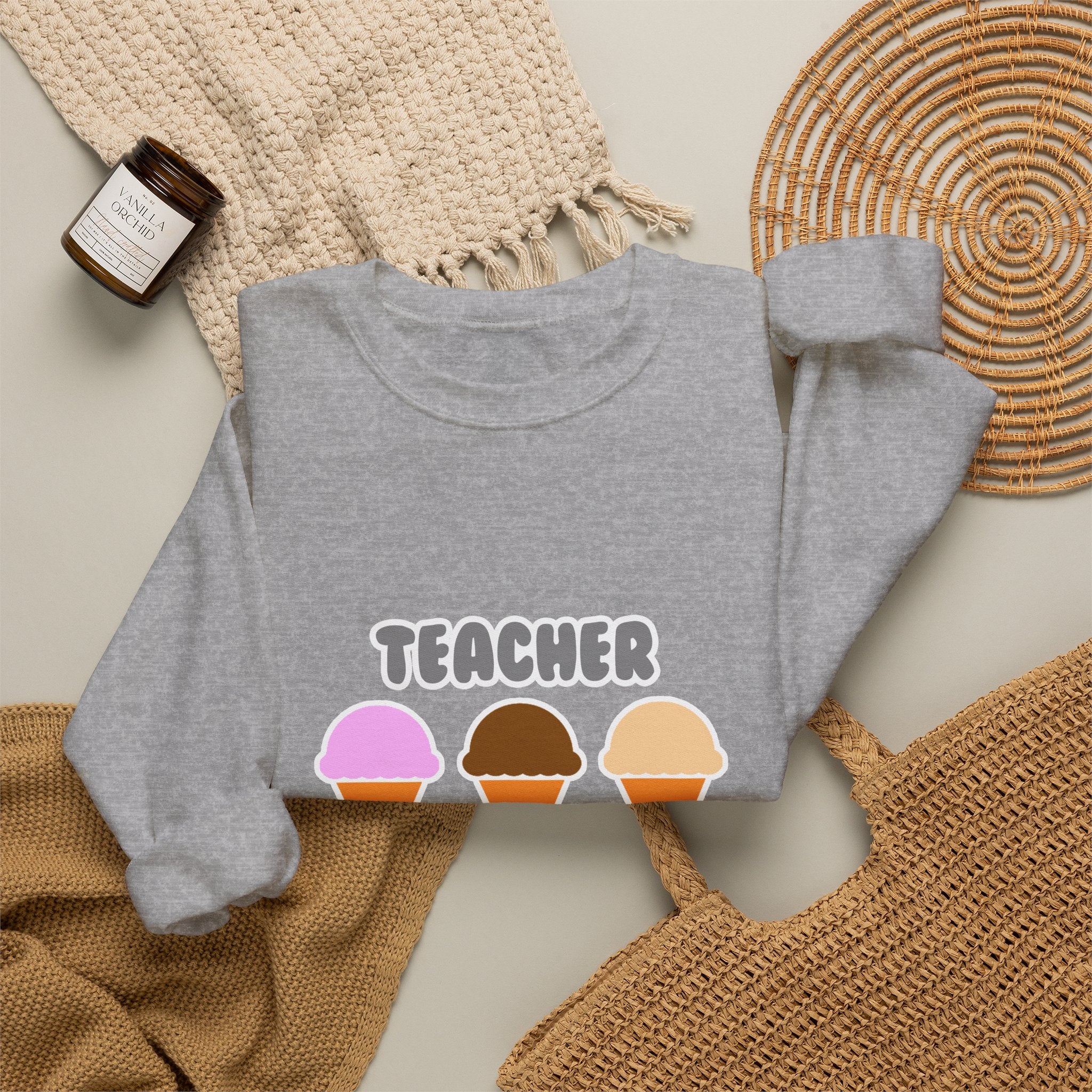 Teacher ... Will Work For Ice Cream - Unisex Heavy Blend™ Crewneck Sweatshirt
