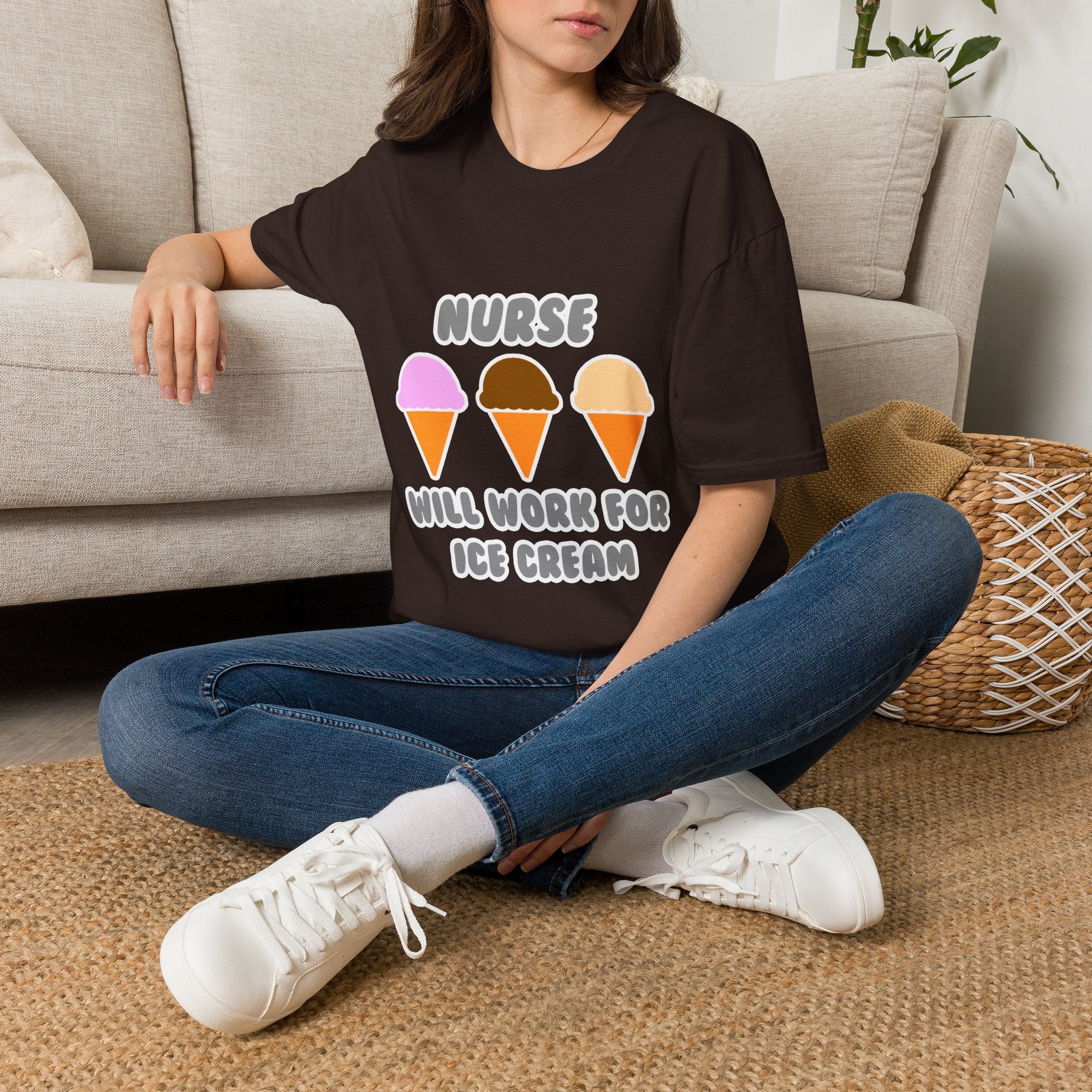 Nurse ... Will Work For Ice Cream - Unisex Softstyle T-Shirt