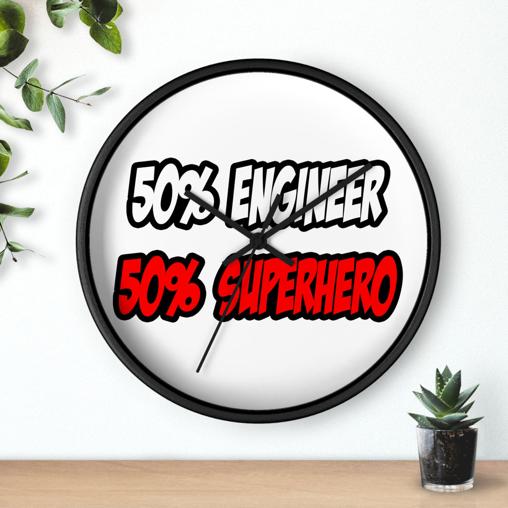 Half Engineer...Half Superhero - Wall Clock