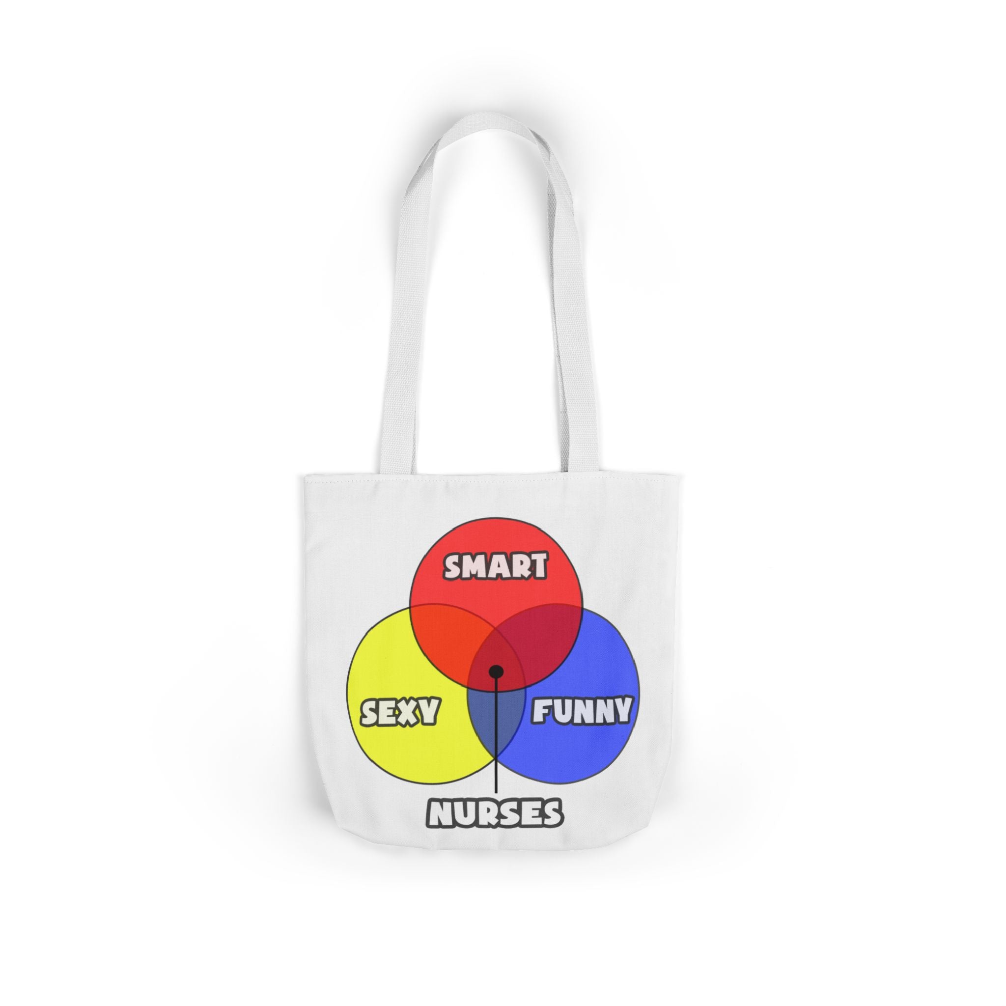 Venn Diagram .. Nurses - Canvas Tote Bag, 5-Color Straps