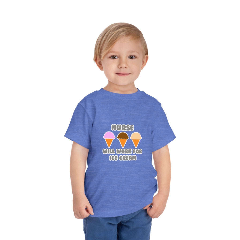 Nurse ... Will Work For Ice Cream - Toddler Short Sleeve Tee
