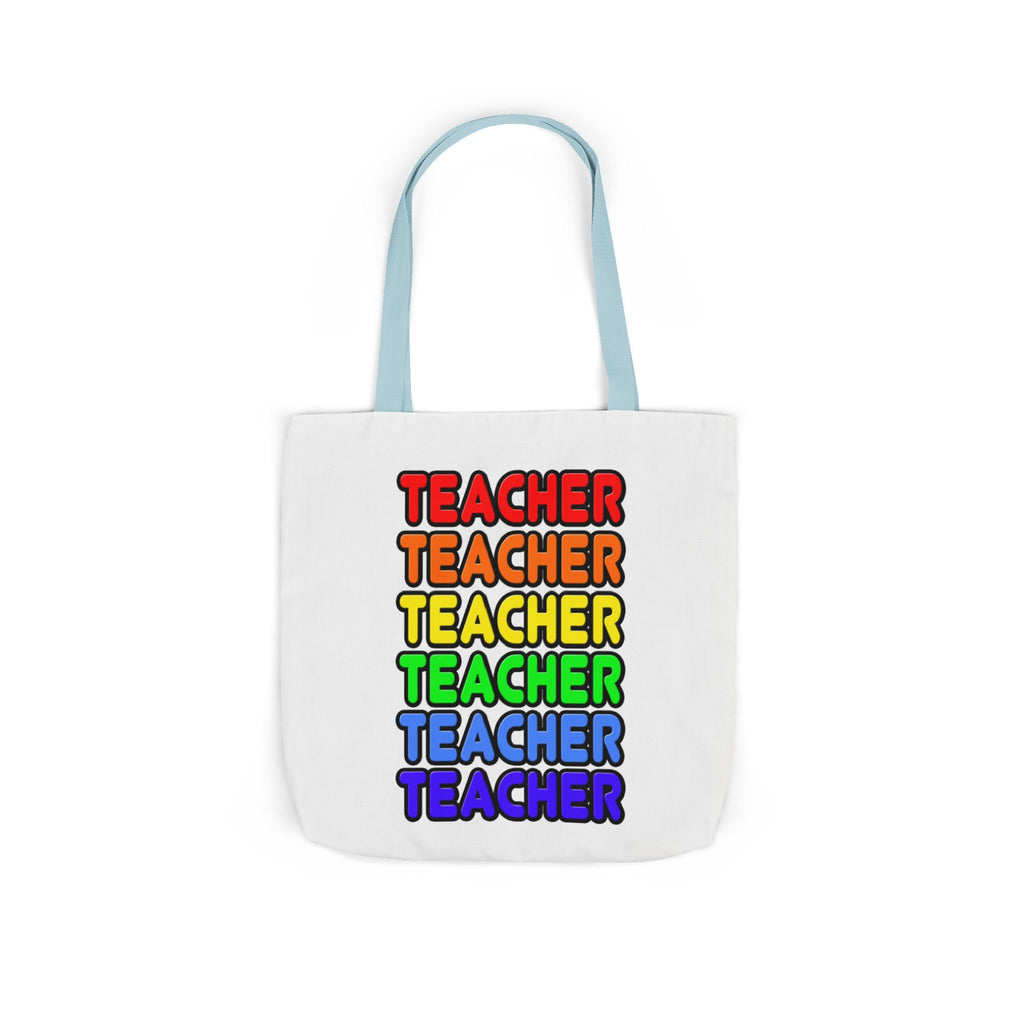 Rainbow Teacher - Canvas Tote Bag, 5-Color Straps